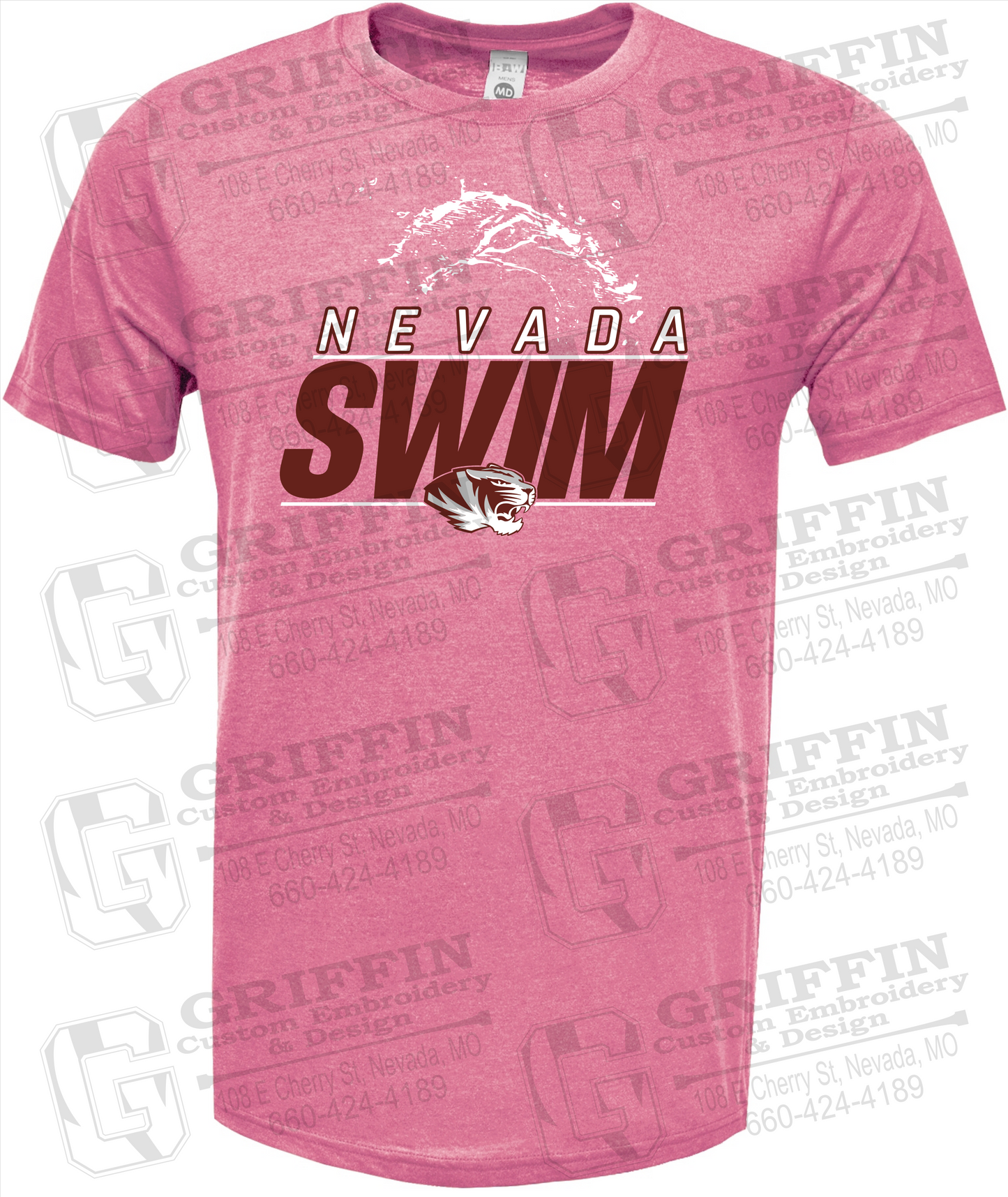 Soft-Tek Short Sleeve T-Shirt - Swimming - Nevada Tigers 23-W
