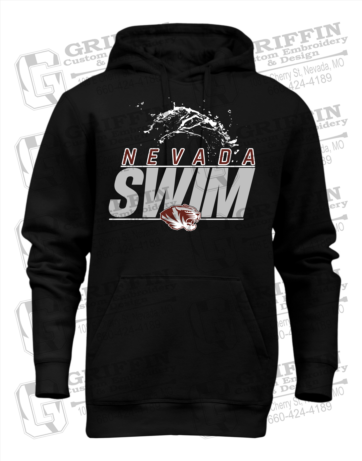 Nevada Tigers 23-W Heavyweight Hoodie - Swimming