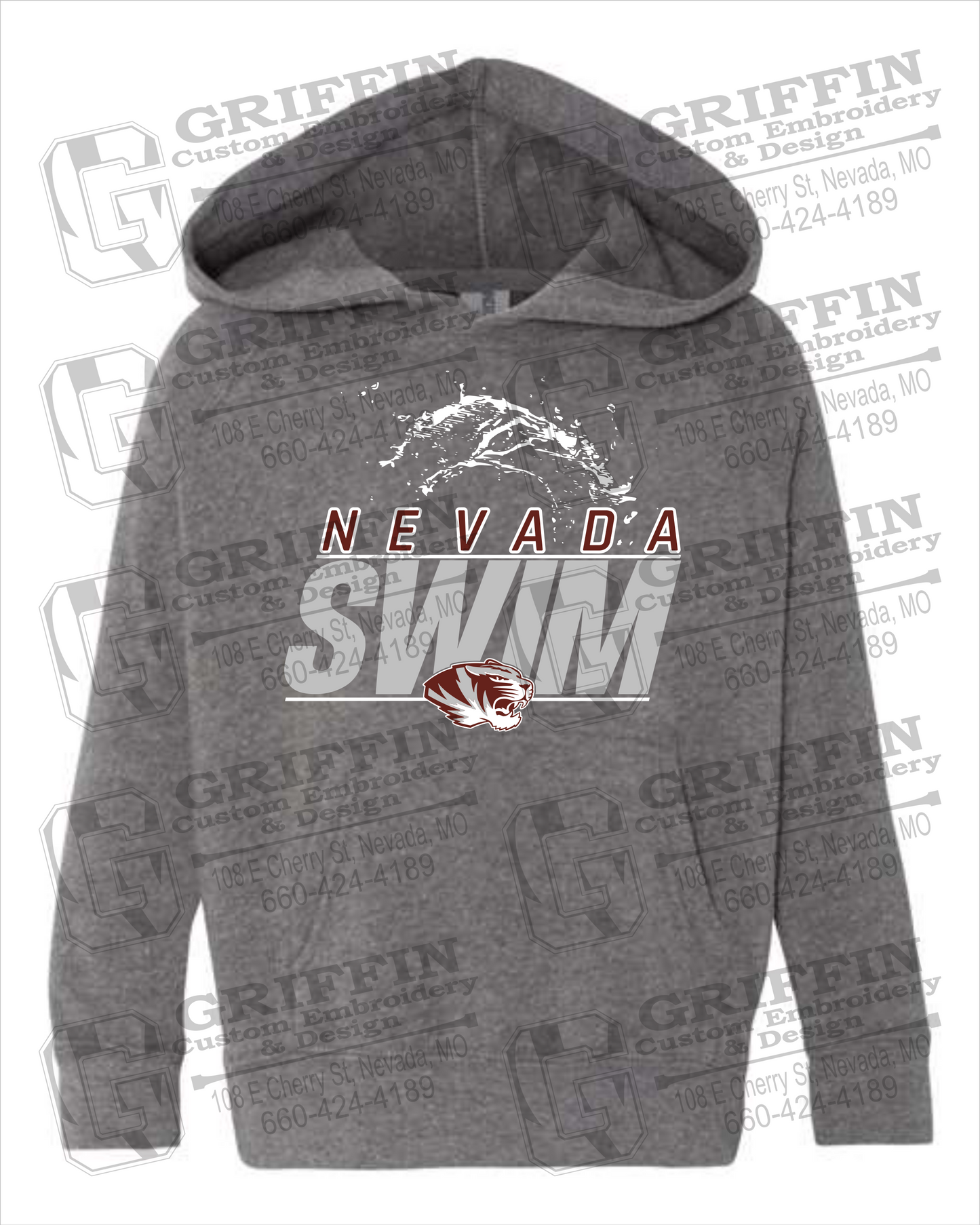 Toddler Hoodie - Swimming - Nevada Tigers 23-W