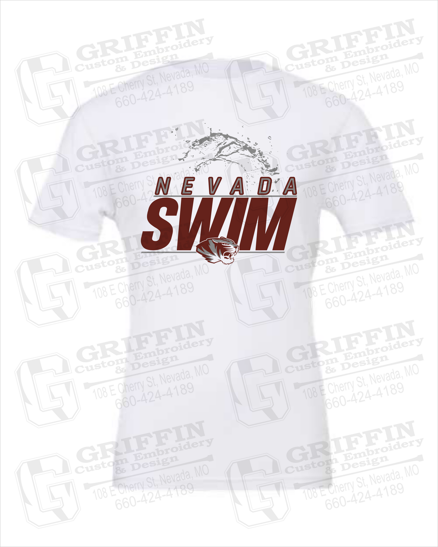 Cotton Short Sleeve T-Shirt - Swimming - Nevada Tigers 23-W