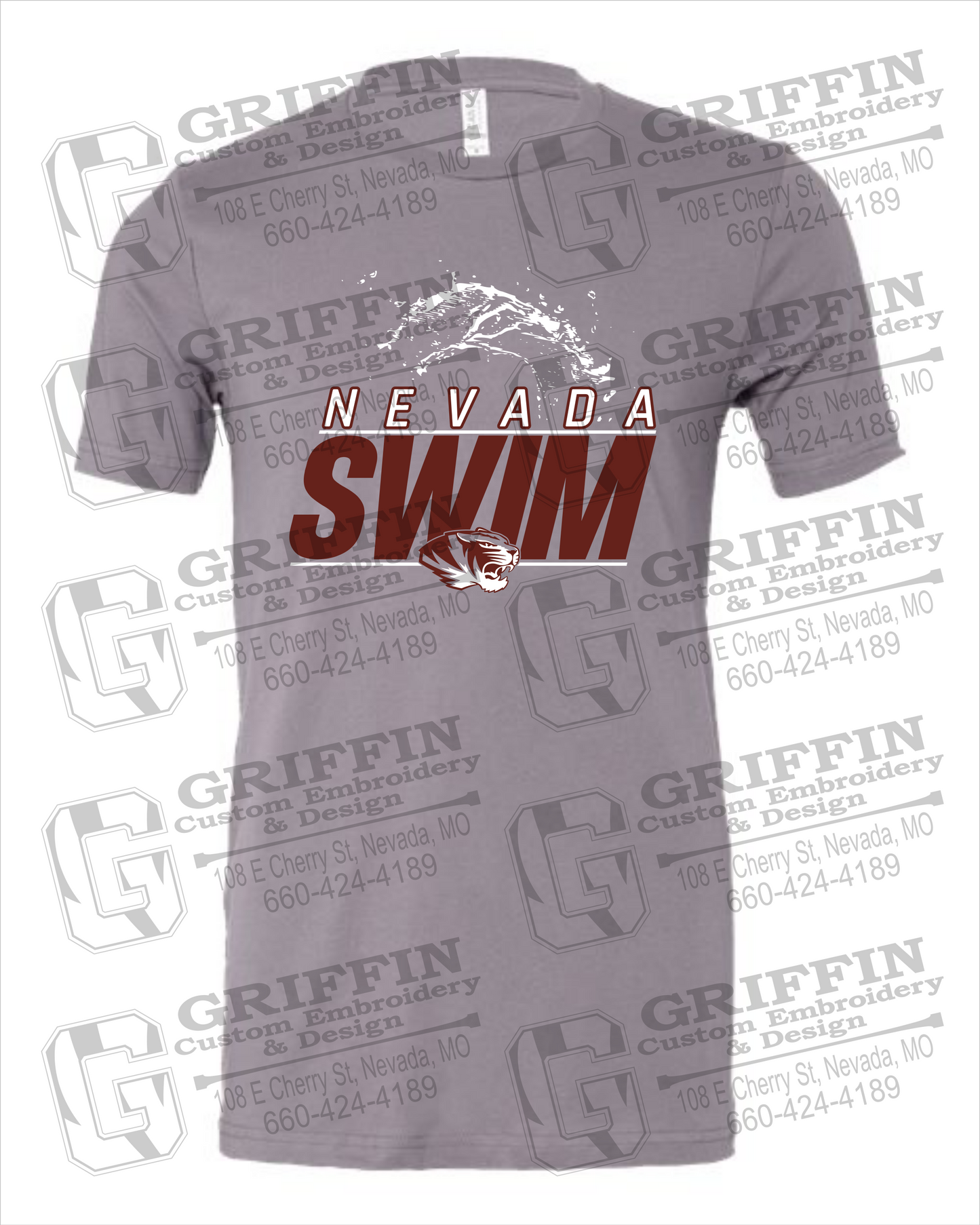 Cotton Short Sleeve T-Shirt - Swimming - Nevada Tigers 23-W