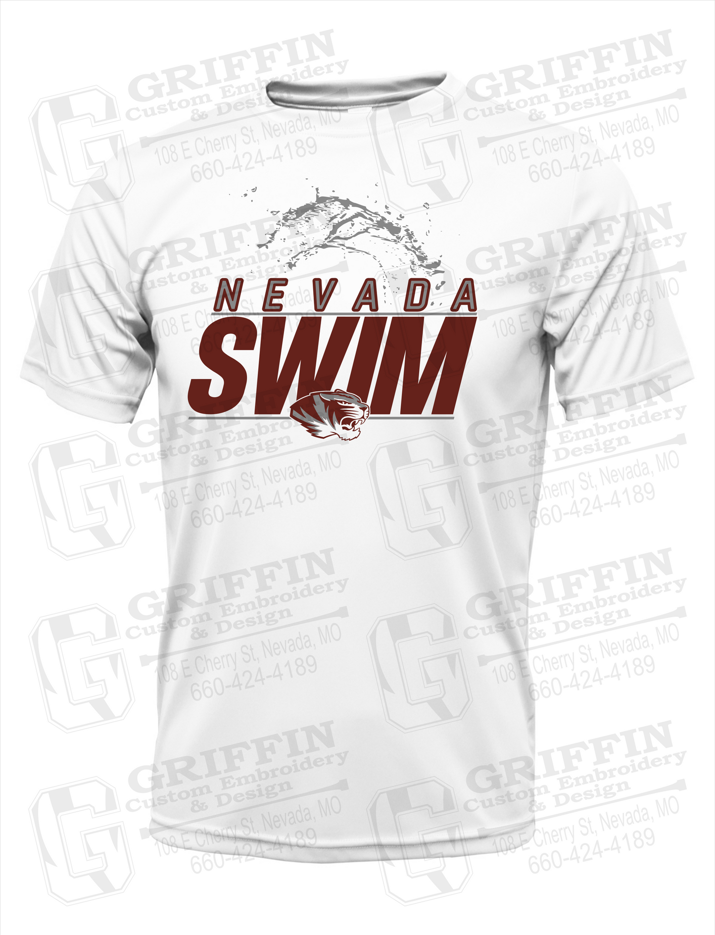 Dry-Fit Short Sleeve T-Shirt - Swimming - Nevada Tigers 23-W