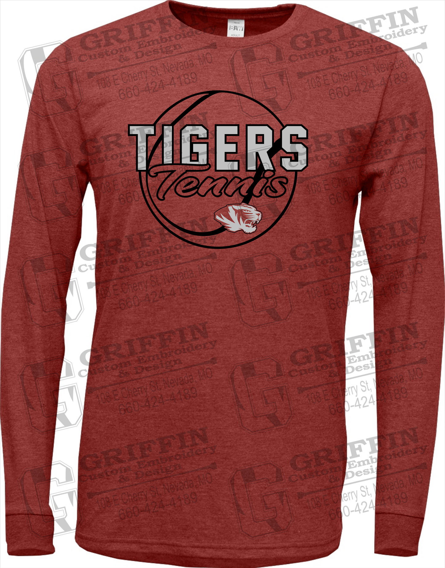 Soft-Tek Long Sleeve T-Shirt - Tennis - Nevada Tigers 23-X