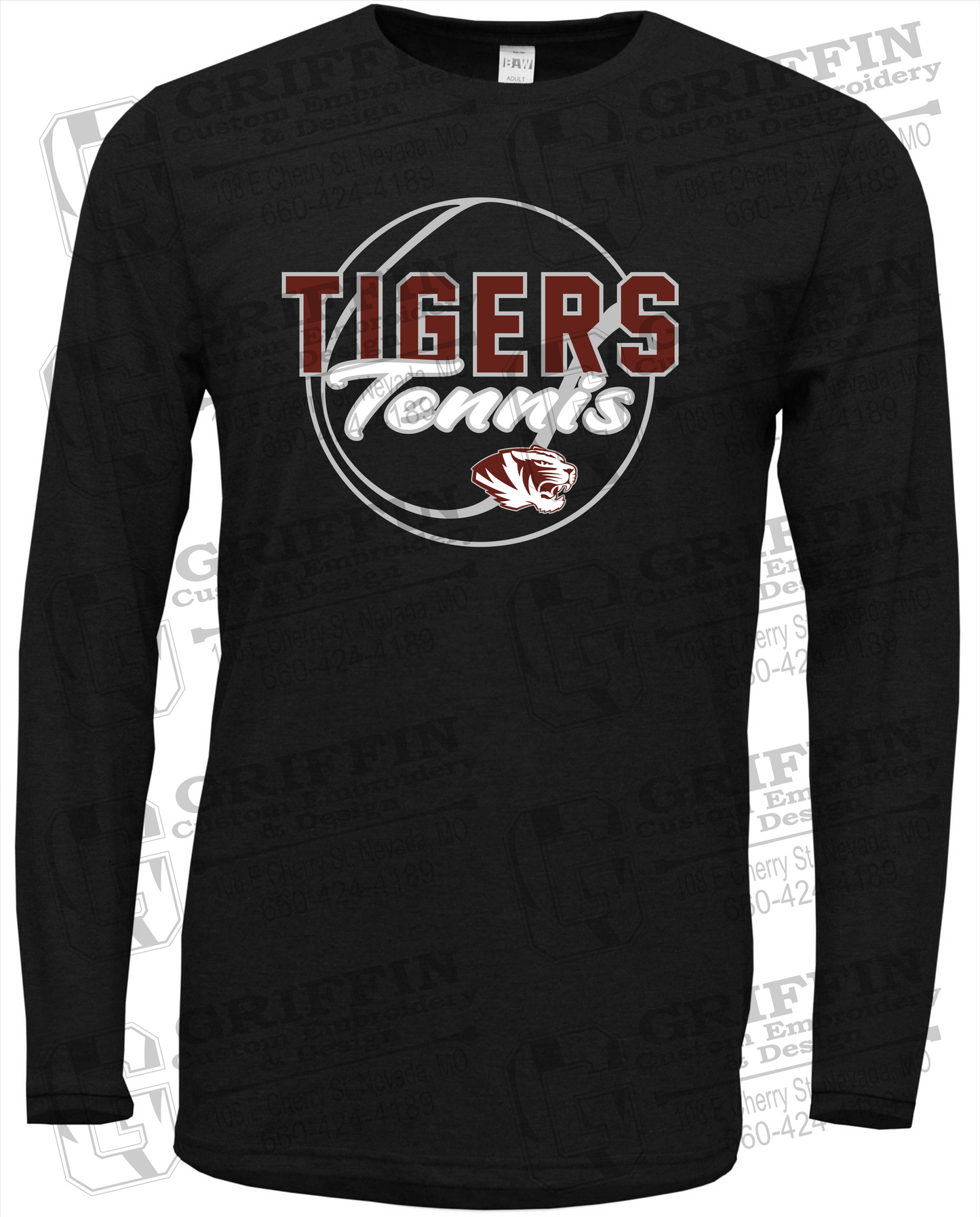 Soft-Tek Long Sleeve T-Shirt - Tennis - Nevada Tigers 23-X