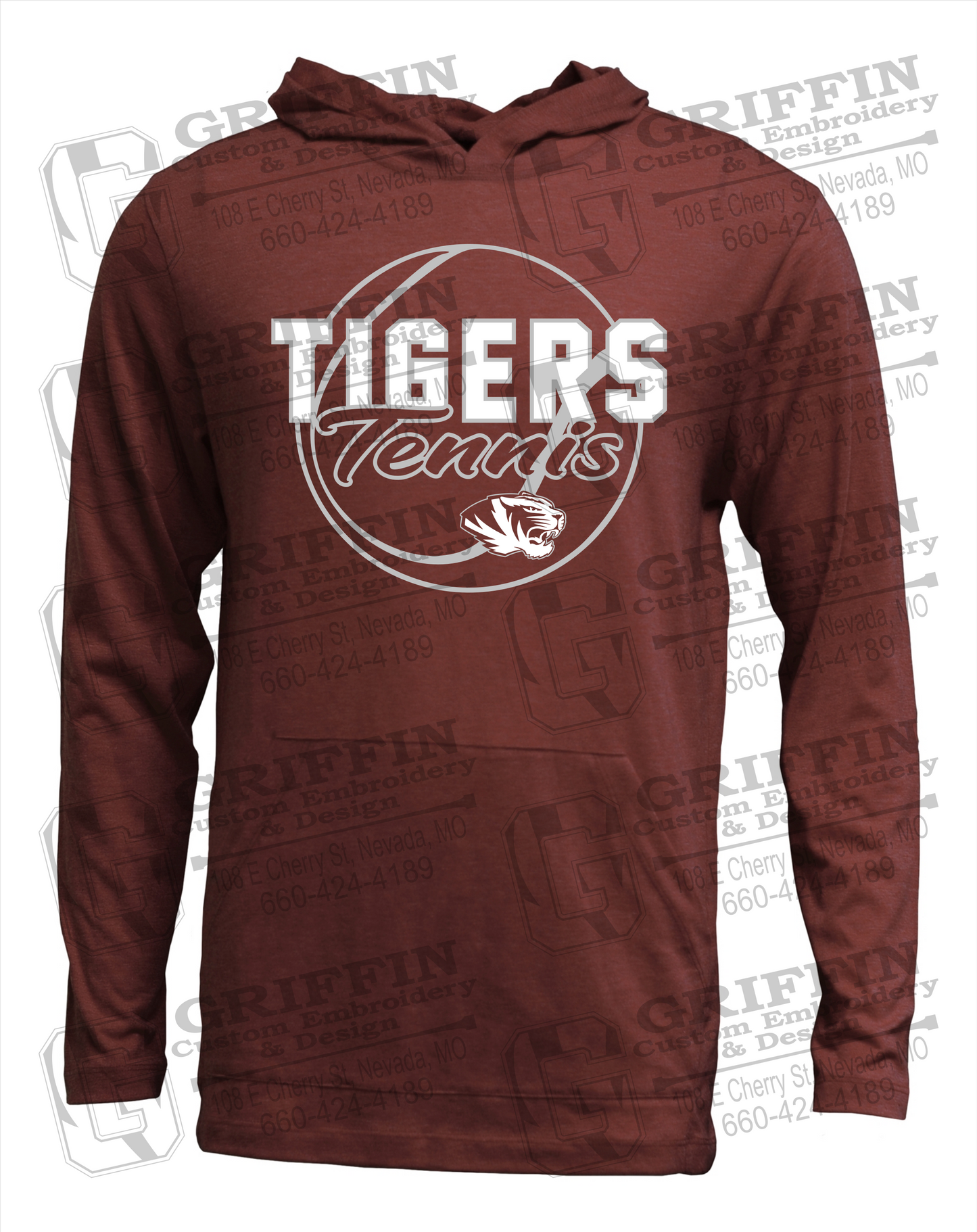 Nevada Tigers 23-X T-Shirt Hoodie - Tennis