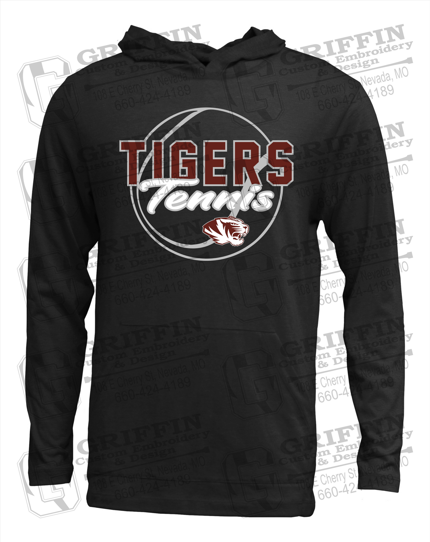 Nevada Tigers 23-X T-Shirt Hoodie - Tennis