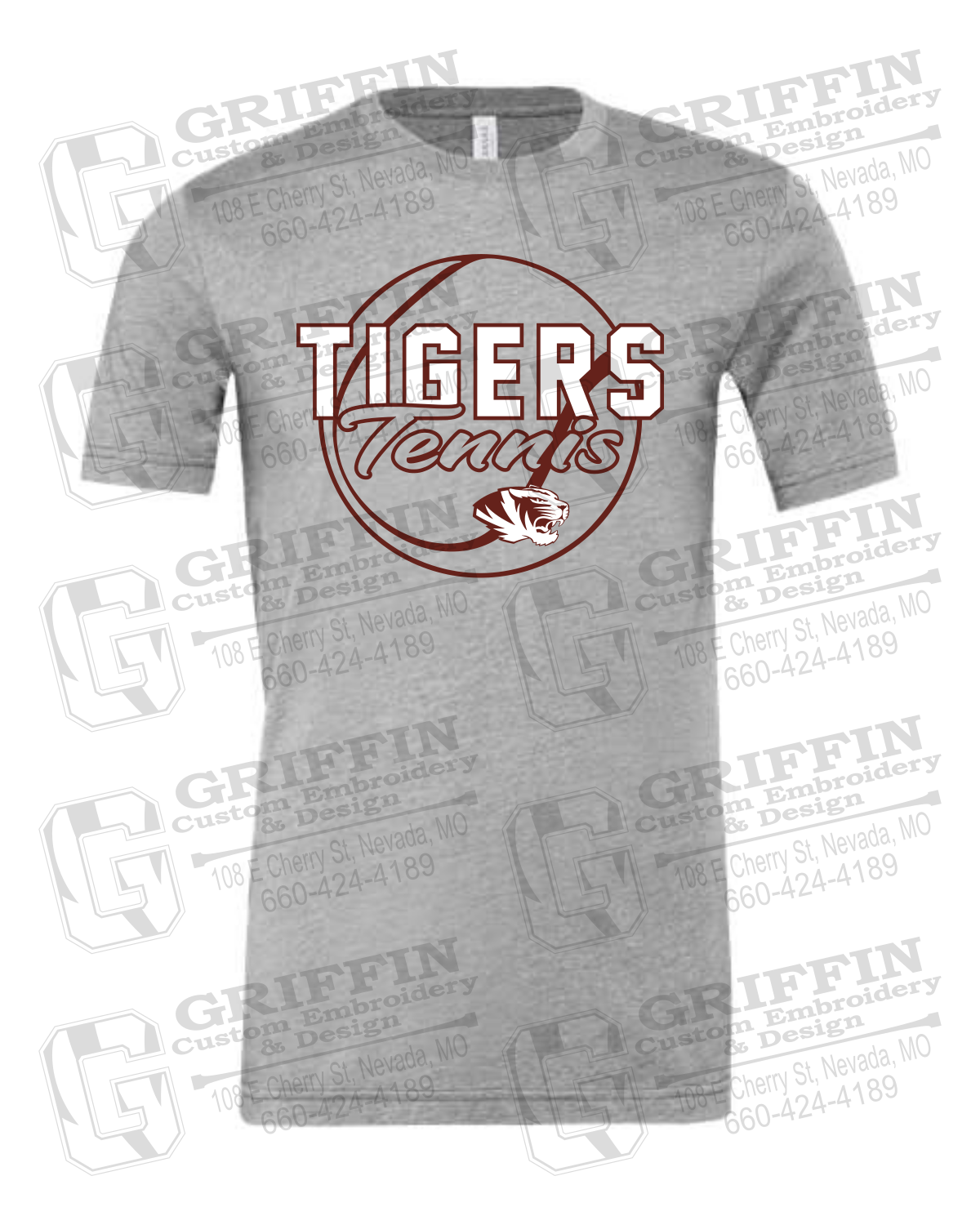 Cotton Short Sleeve T-Shirt - Tennis - Nevada Tigers 23-X