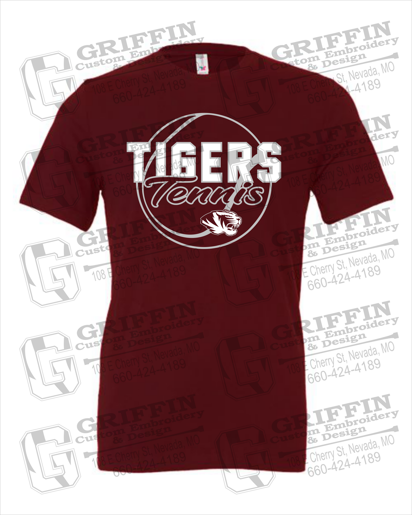 Cotton Short Sleeve T-Shirt - Tennis - Nevada Tigers 23-X