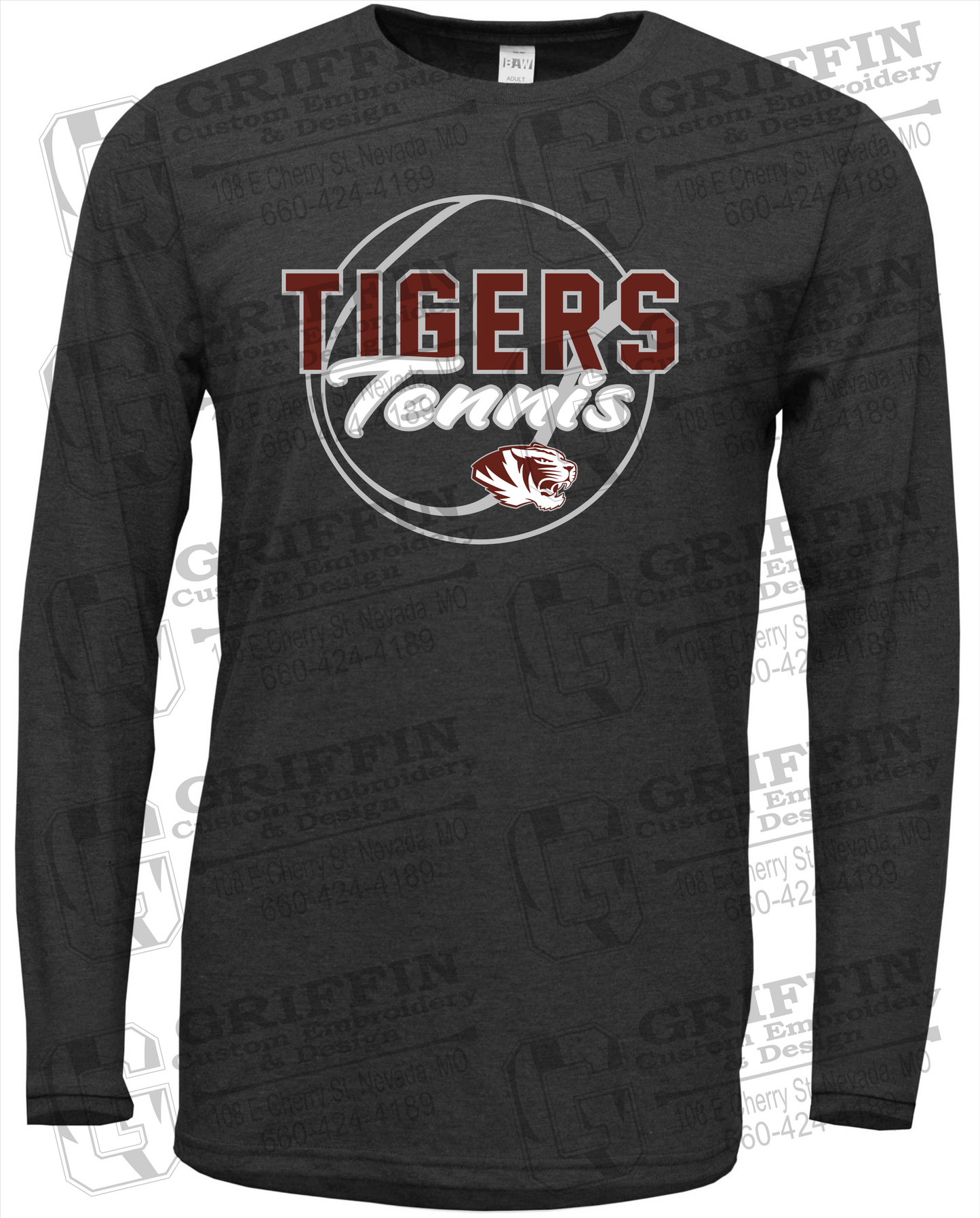 Soft-Tek Long Sleeve T-Shirt - Tennis - Nevada Tigers 23-X