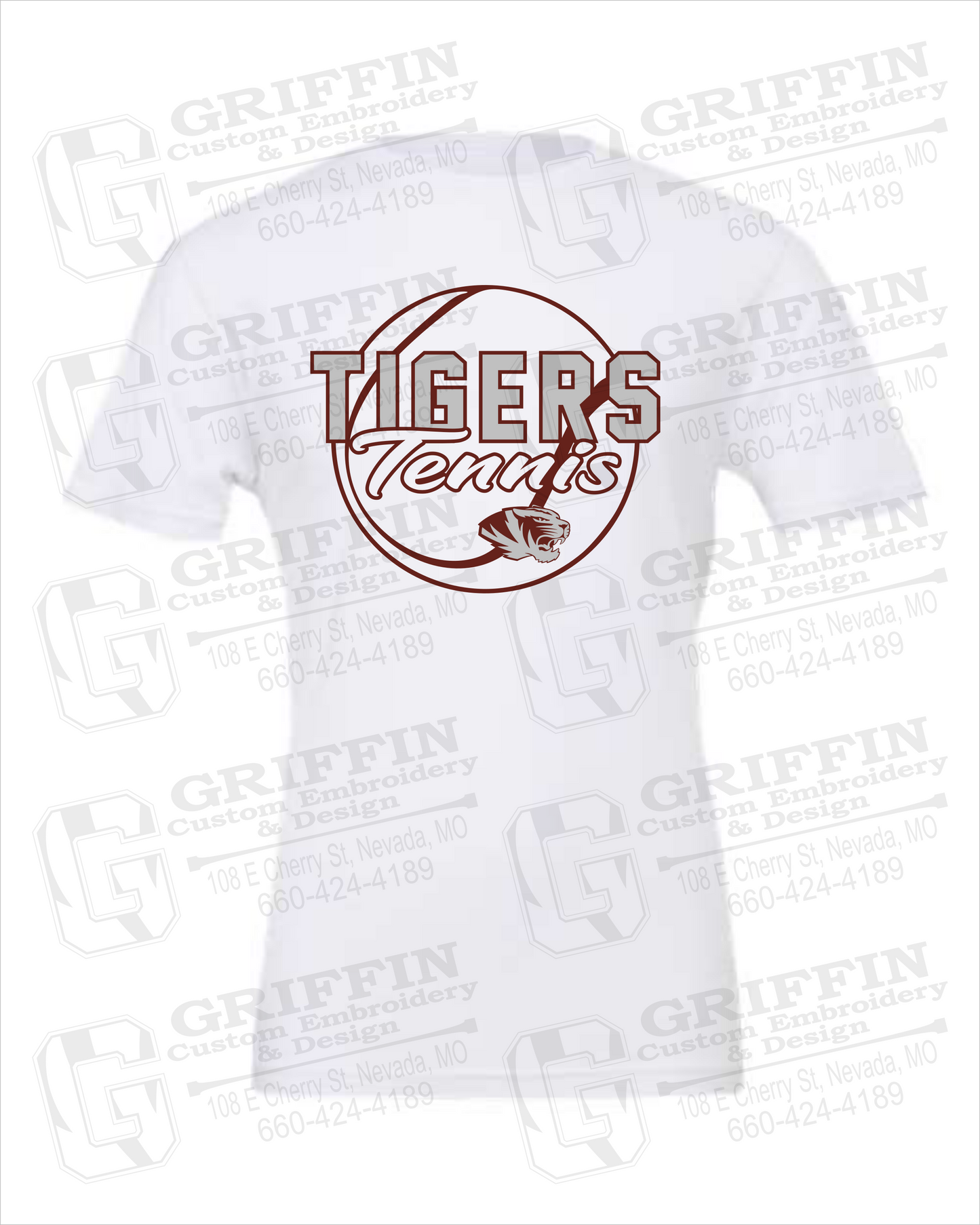 Cotton Short Sleeve T-Shirt - Tennis - Nevada Tigers 23-X
