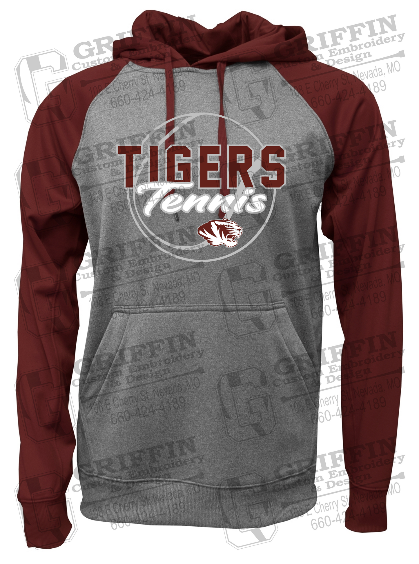 Performance Fleece Raglan Hoodie - Tennis - Nevada Tigers 23-X