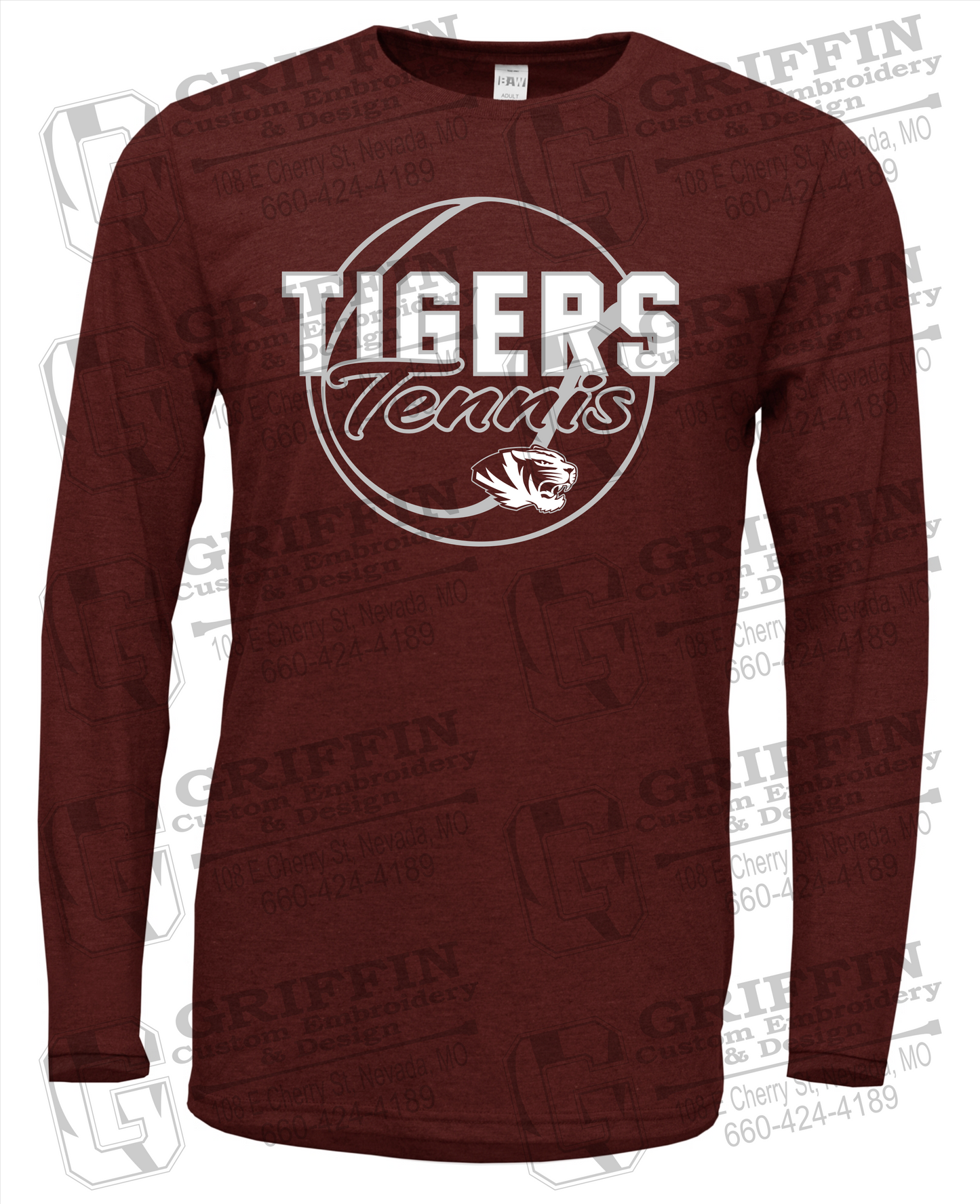 Soft-Tek Long Sleeve T-Shirt - Tennis - Nevada Tigers 23-X