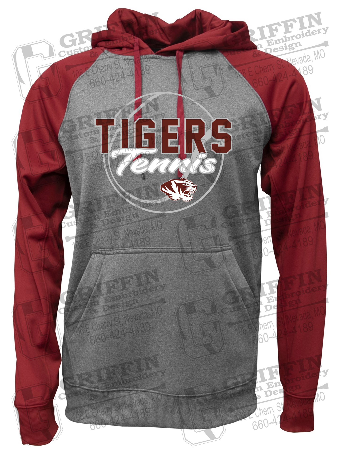 Performance Fleece Raglan Hoodie - Tennis - Nevada Tigers 23-X