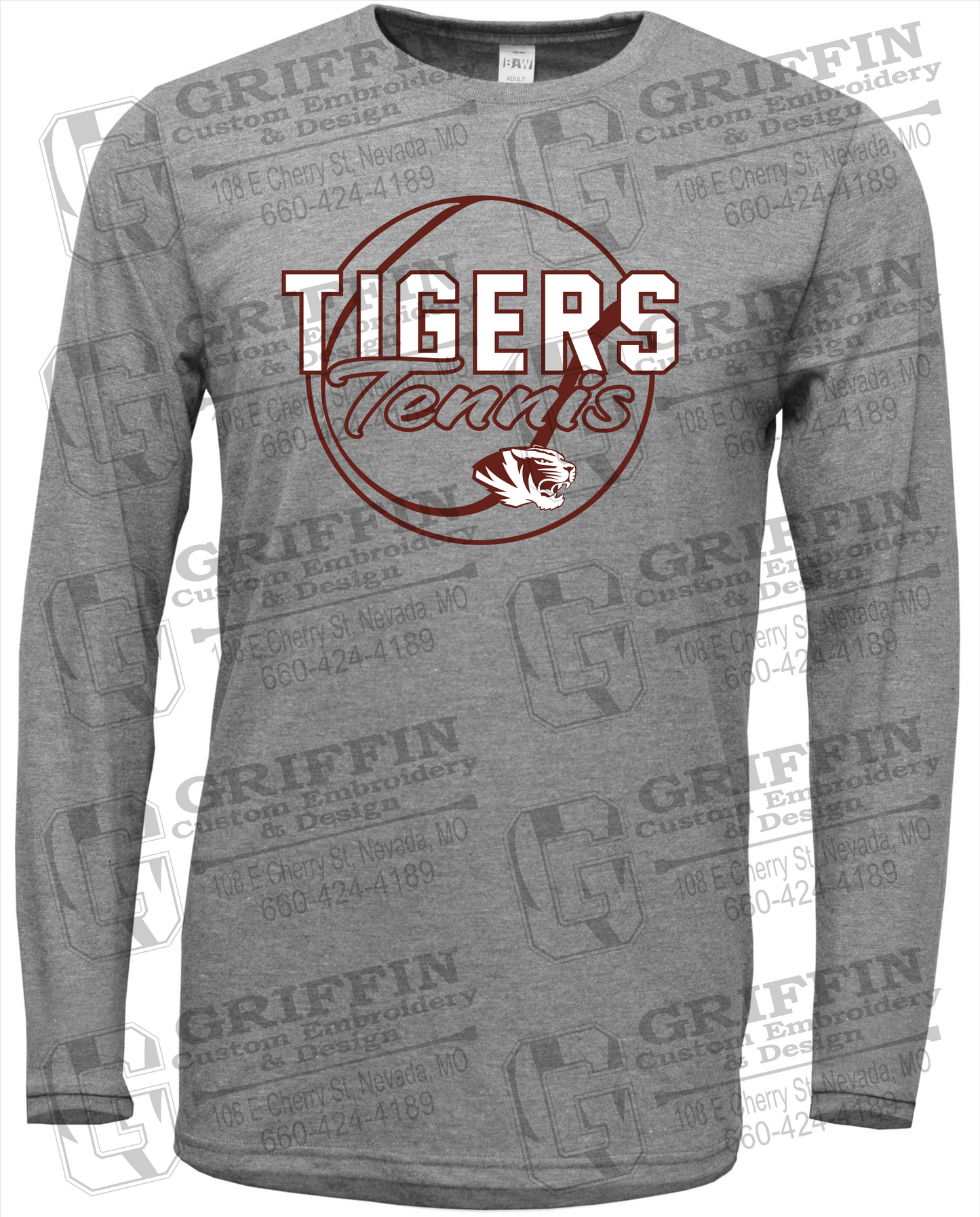 Soft-Tek Long Sleeve T-Shirt - Tennis - Nevada Tigers 23-X