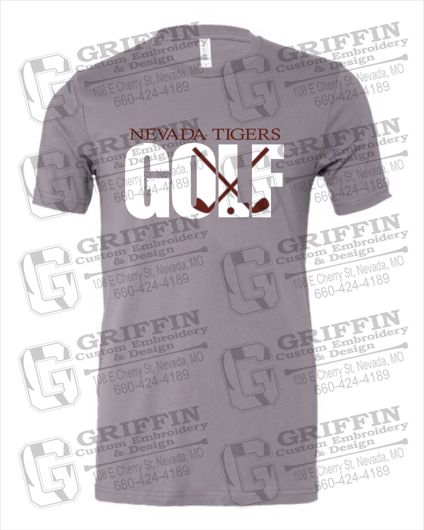Cotton Short Sleeve T-Shirt - Golf - Nevada Tigers 23-Y