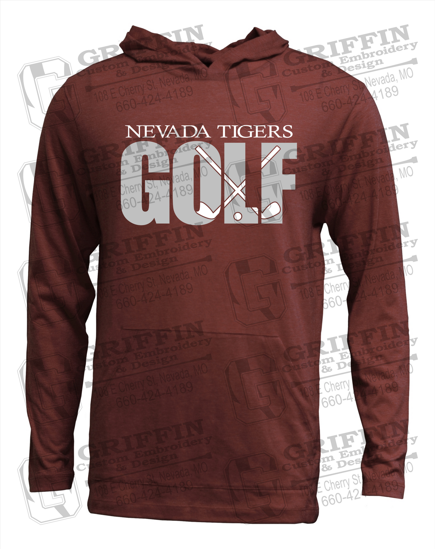 Soft-Tek T-Shirt Hoodie - Golf - Nevada Tigers 23-Y