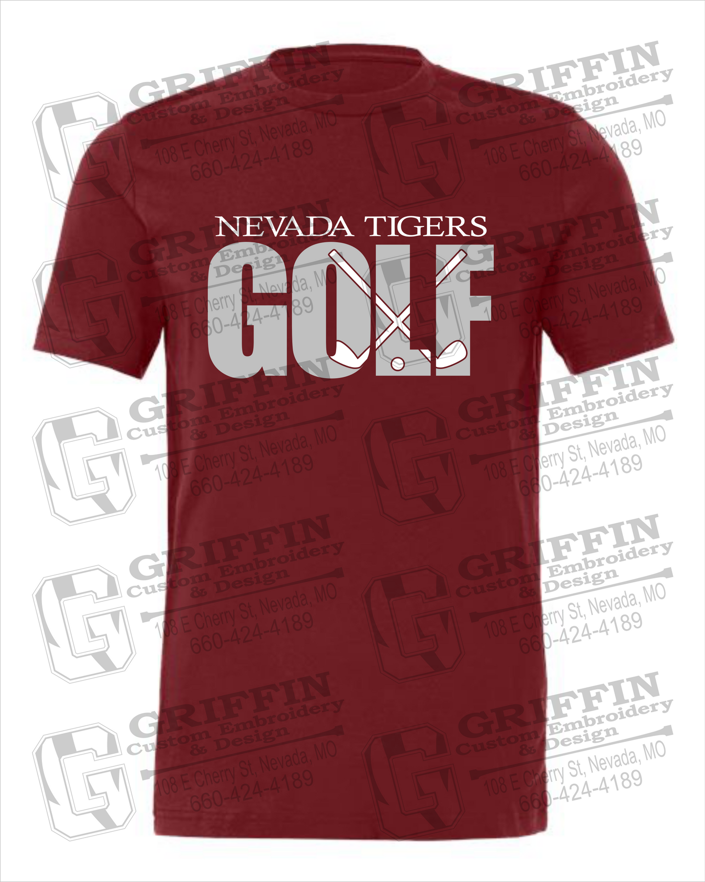 Cotton Short Sleeve T-Shirt - Golf - Nevada Tigers 23-Y