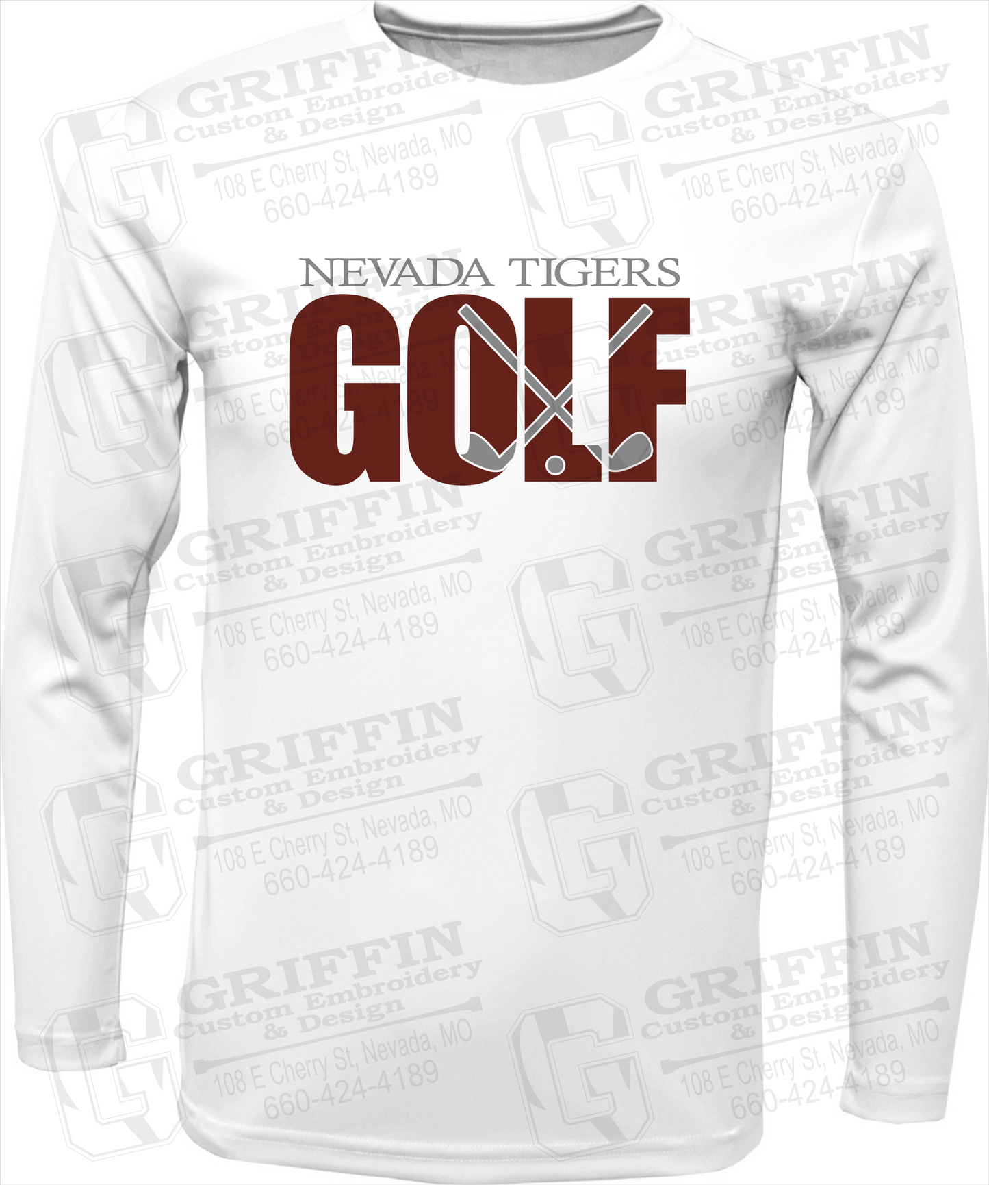 Dry-Fit Long Sleeve T-Shirt - Golf - Nevada Tigers 23-Y