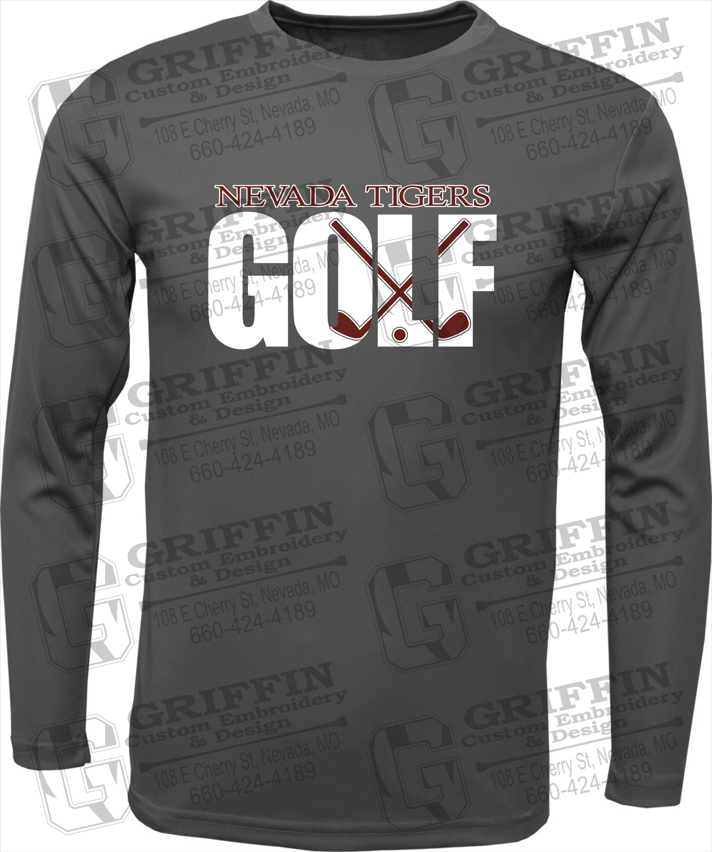 Dry-Fit Long Sleeve T-Shirt - Golf - Nevada Tigers 23-Y