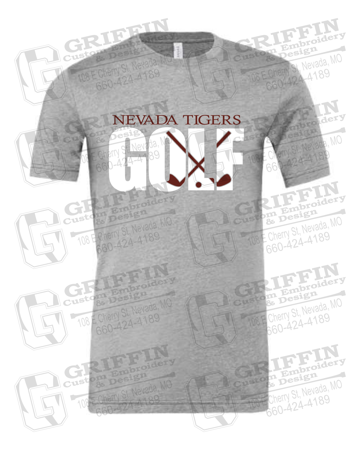 Cotton Short Sleeve T-Shirt - Golf - Nevada Tigers 23-Y