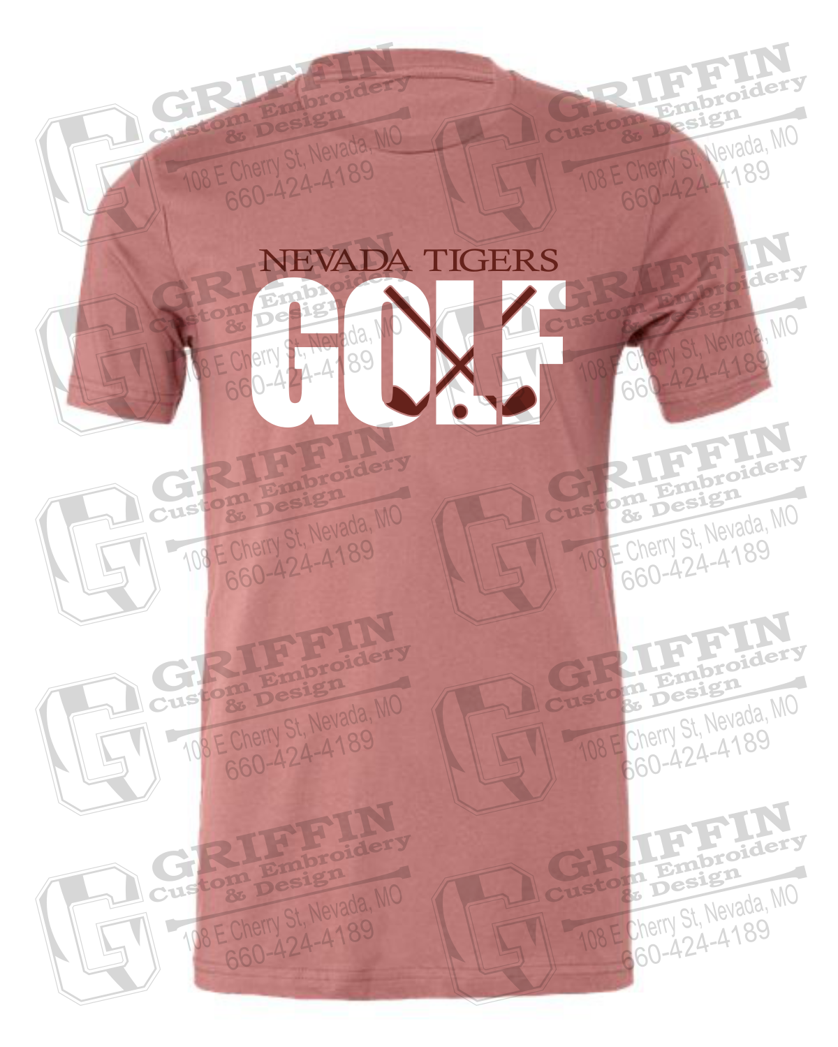Cotton Short Sleeve T-Shirt - Golf - Nevada Tigers 23-Y