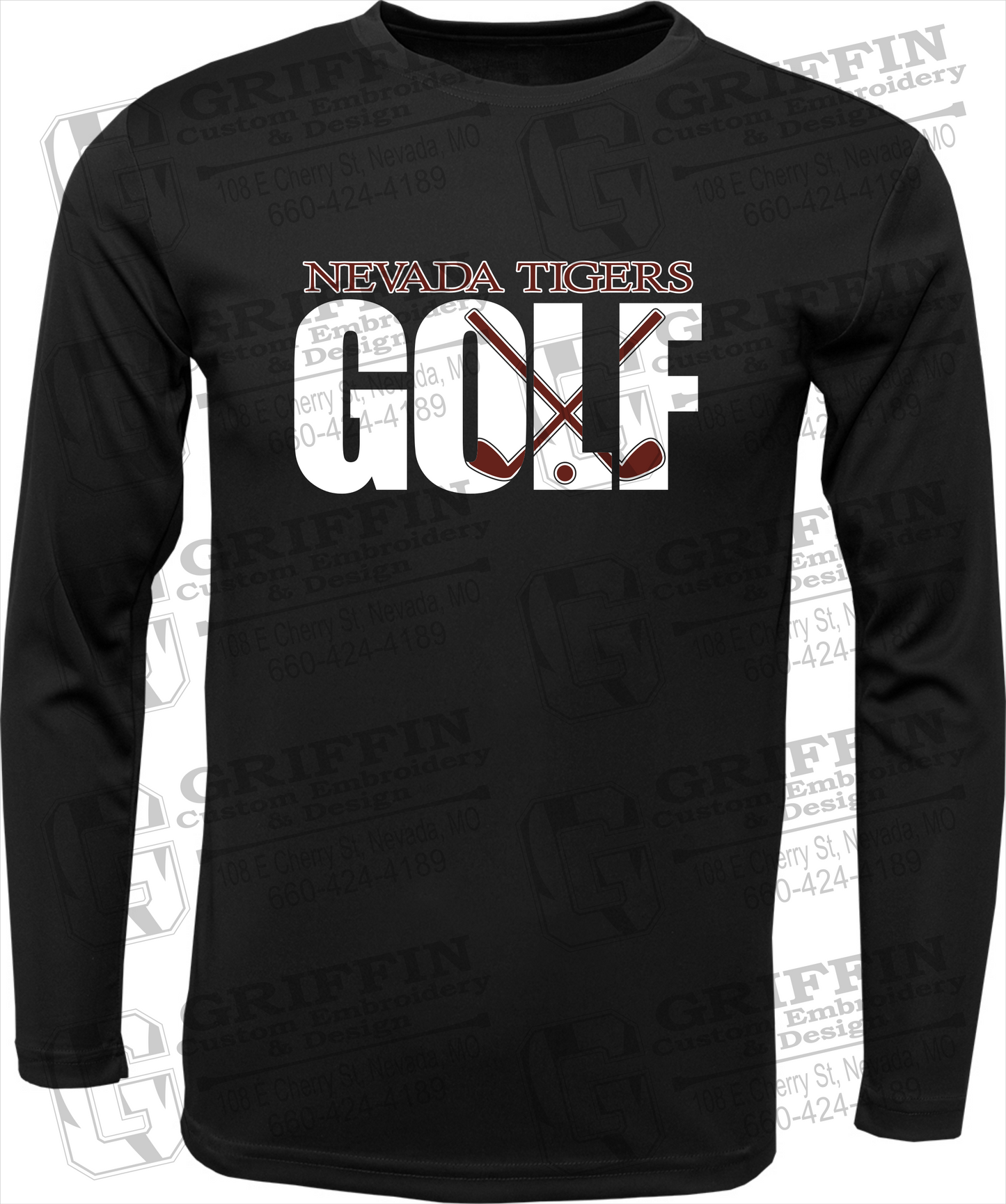 Toddler Dry-Fit Long Sleeve T-Shirt - Golf - Nevada Tigers 23-Y