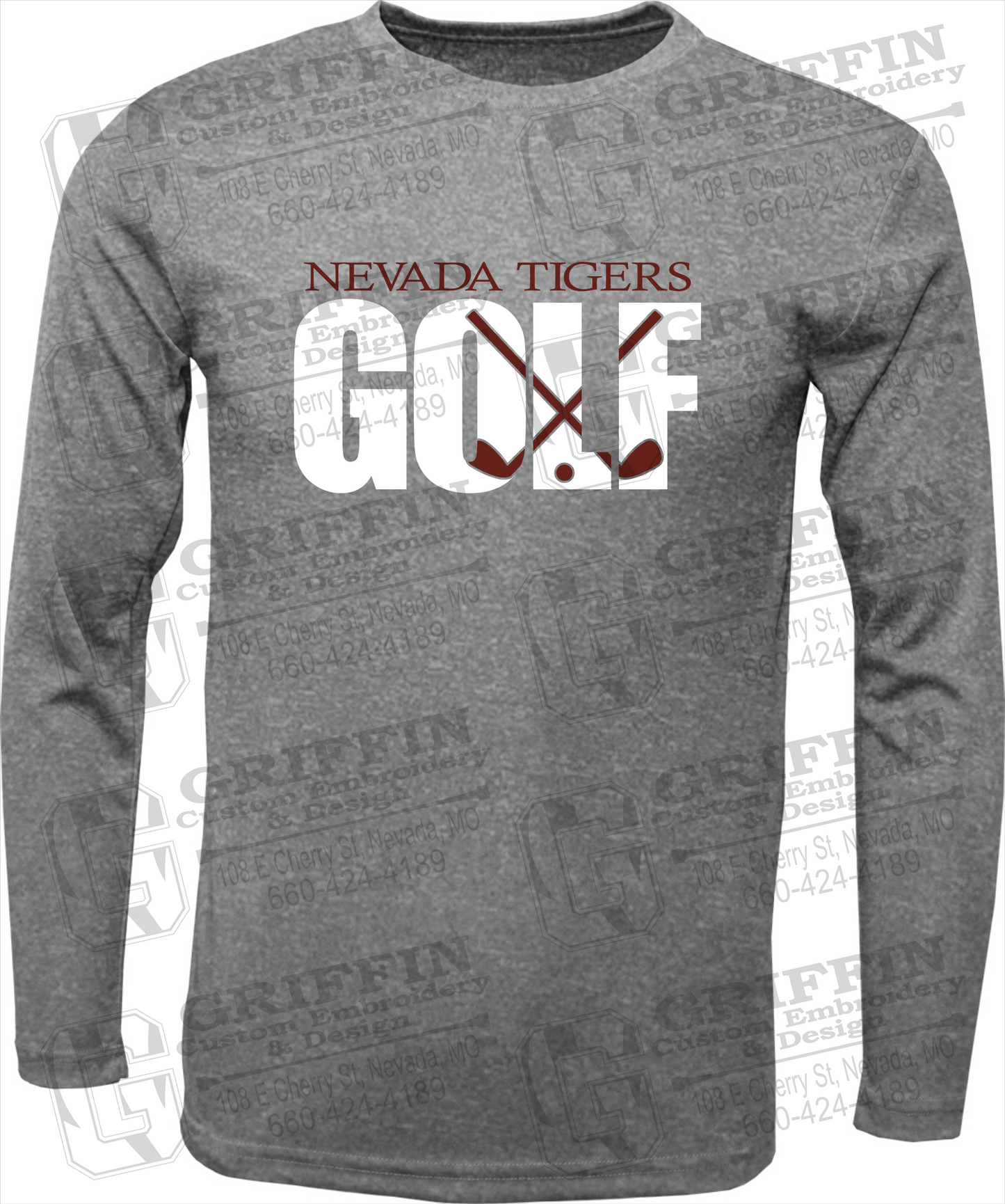 Dry-Fit Long Sleeve T-Shirt - Golf - Nevada Tigers 23-Y