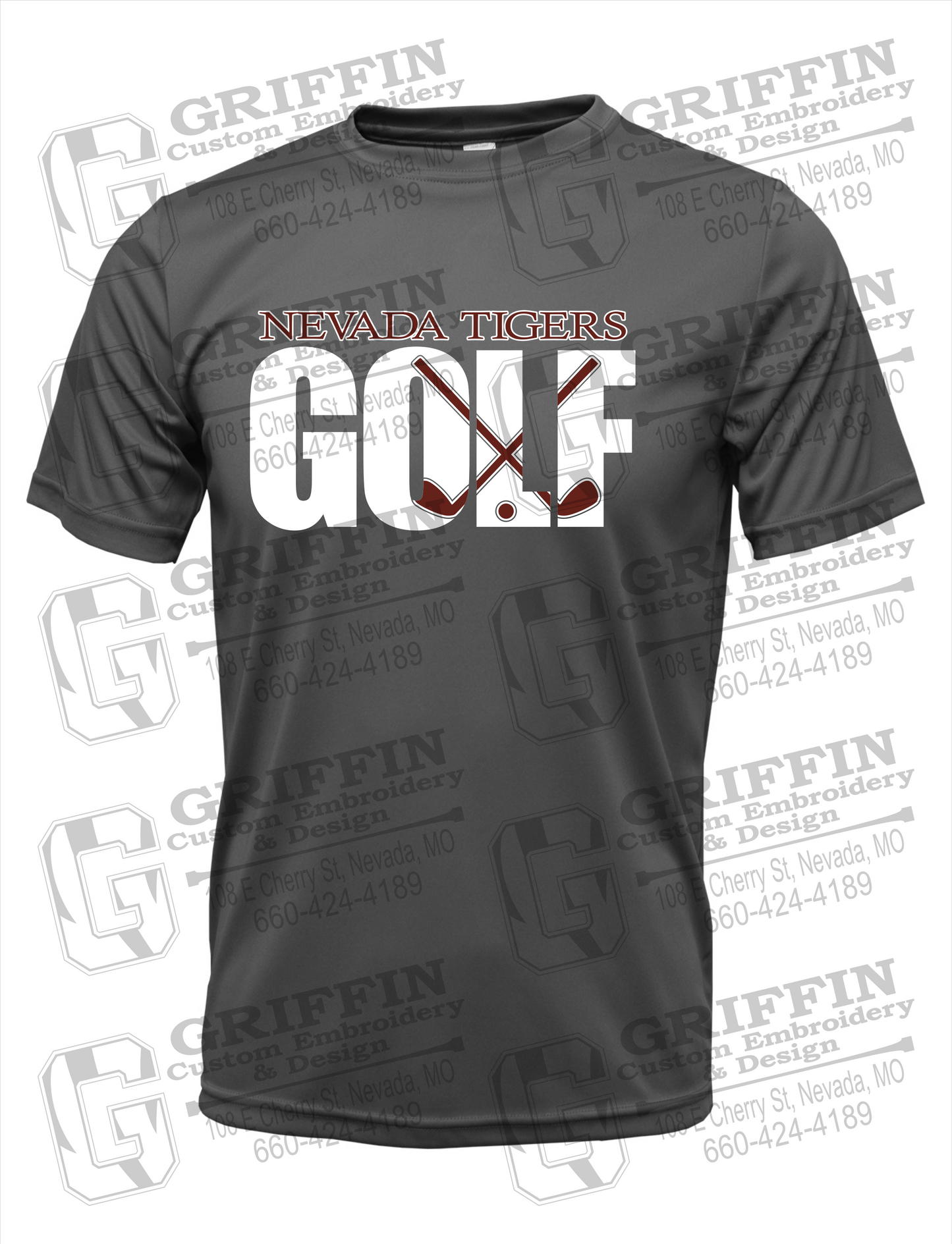 Dry-Fit Short Sleeve T-Shirt - Golf - Nevada Tigers 23-Y
