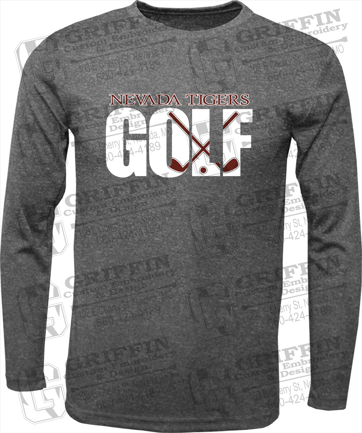 Dry-Fit Long Sleeve T-Shirt - Golf - Nevada Tigers 23-Y
