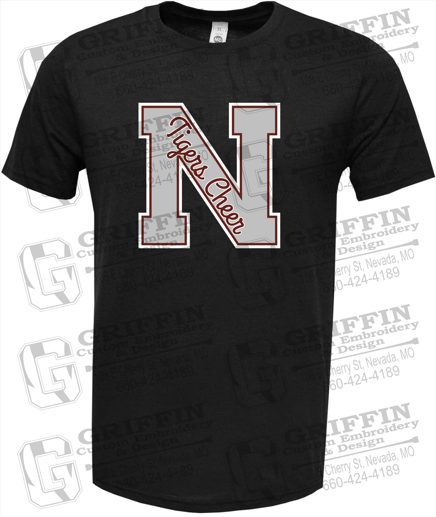 Soft-Tek Short Sleeve T-Shirt - Cheer - Nevada Tigers 23-Z