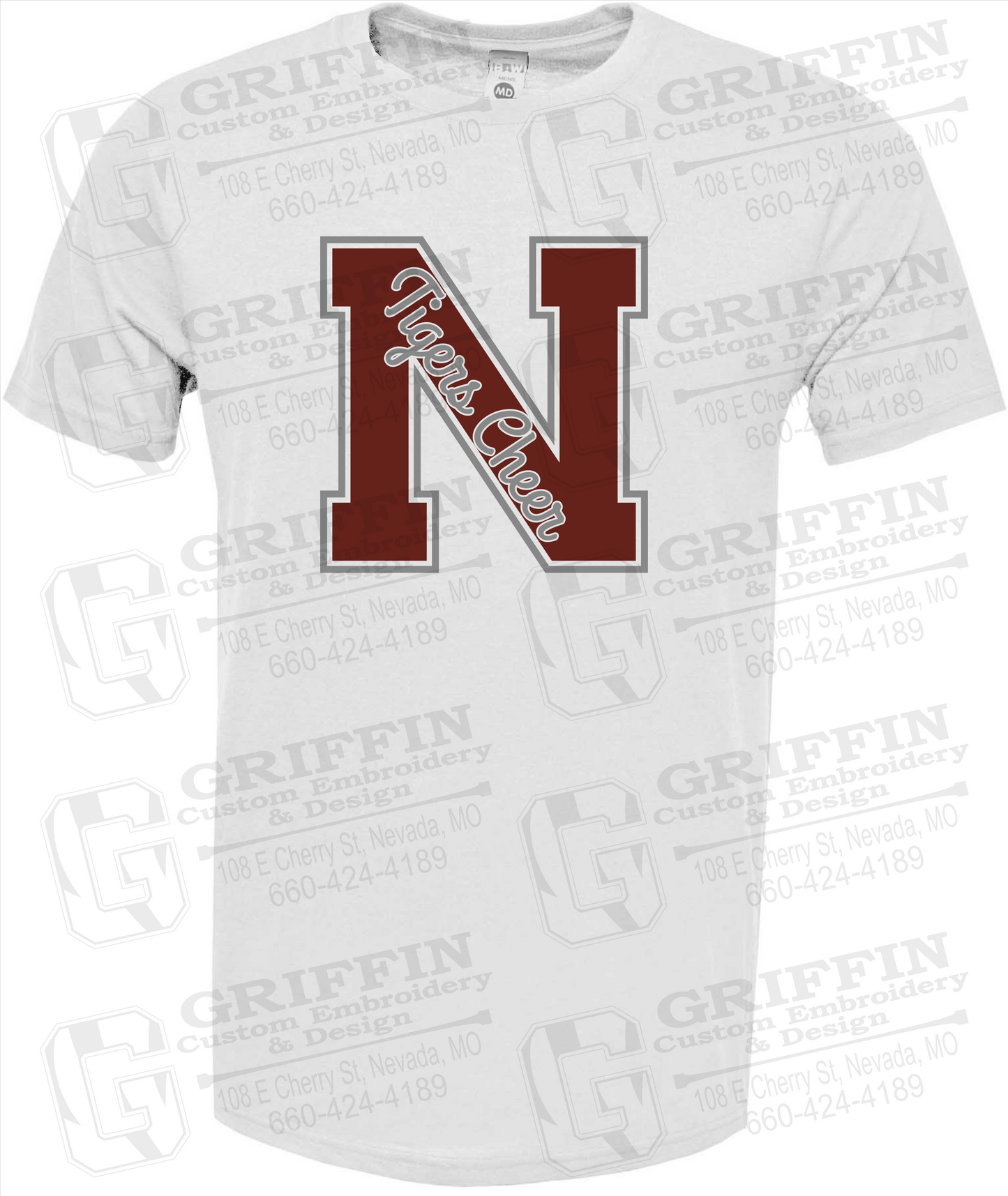 Soft-Tek Short Sleeve T-Shirt - Cheer - Nevada Tigers 23-Z