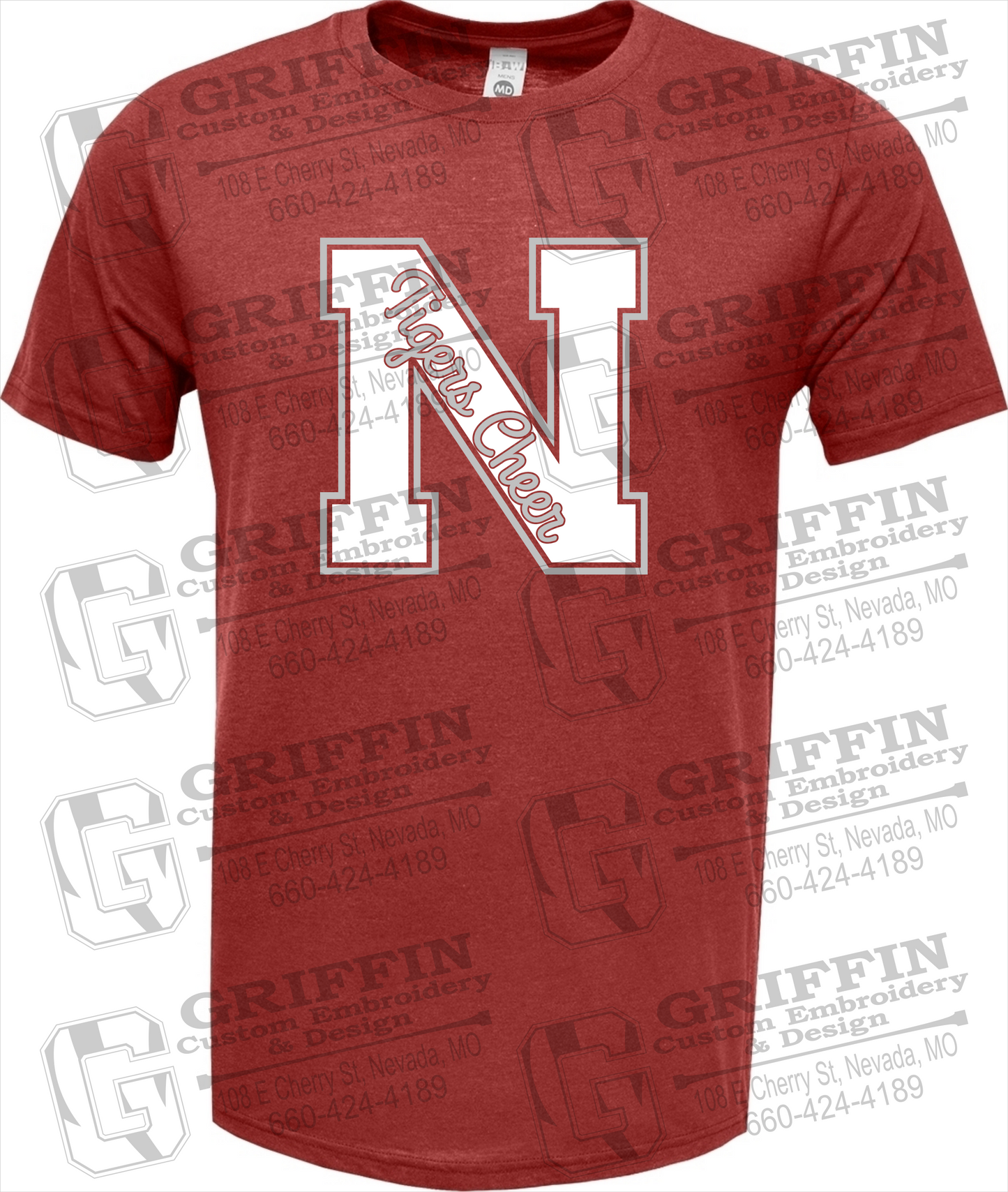Soft-Tek Short Sleeve T-Shirt - Cheer - Nevada Tigers 23-Z