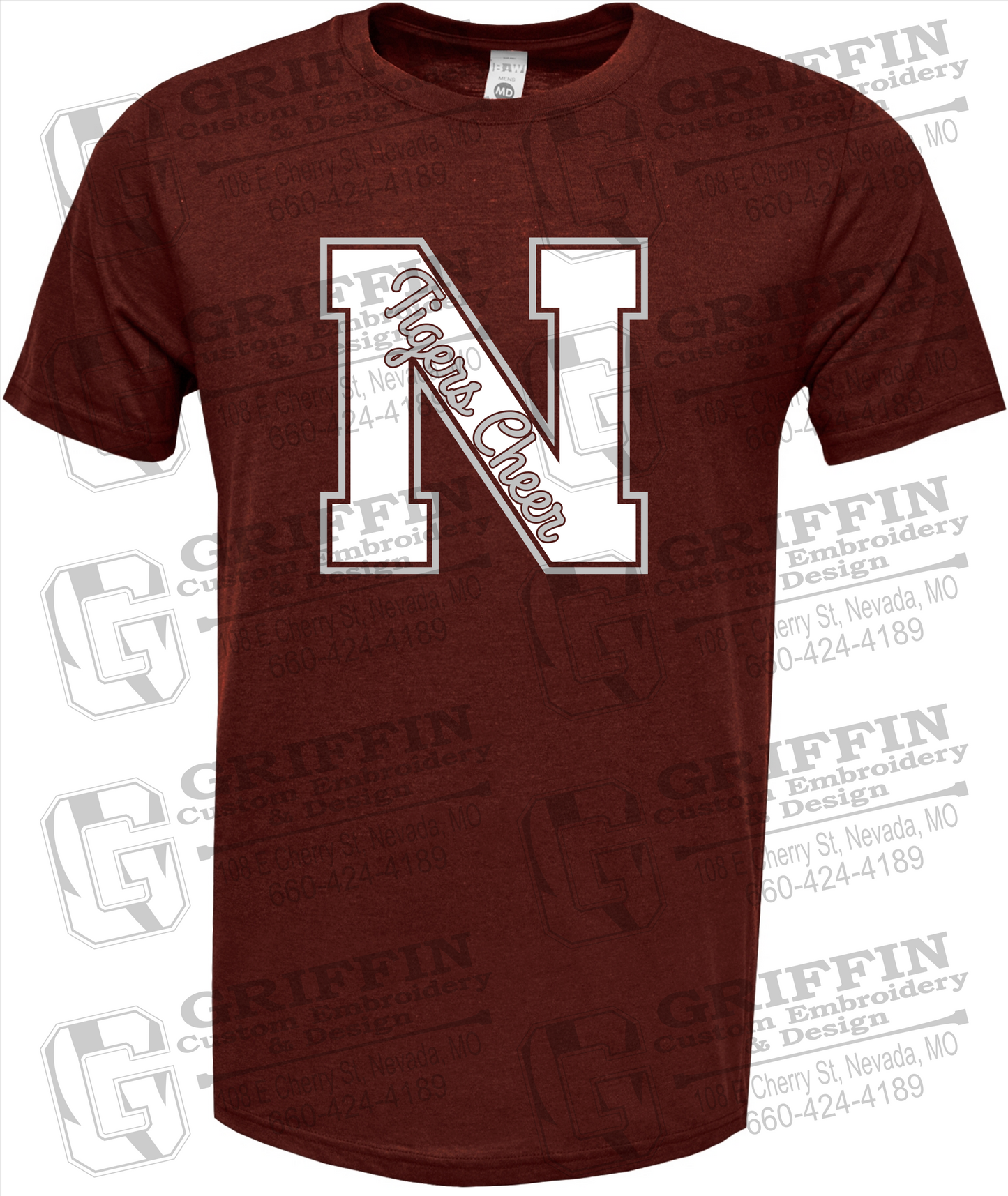 Soft-Tek Short Sleeve T-Shirt - Cheer - Nevada Tigers 23-Z