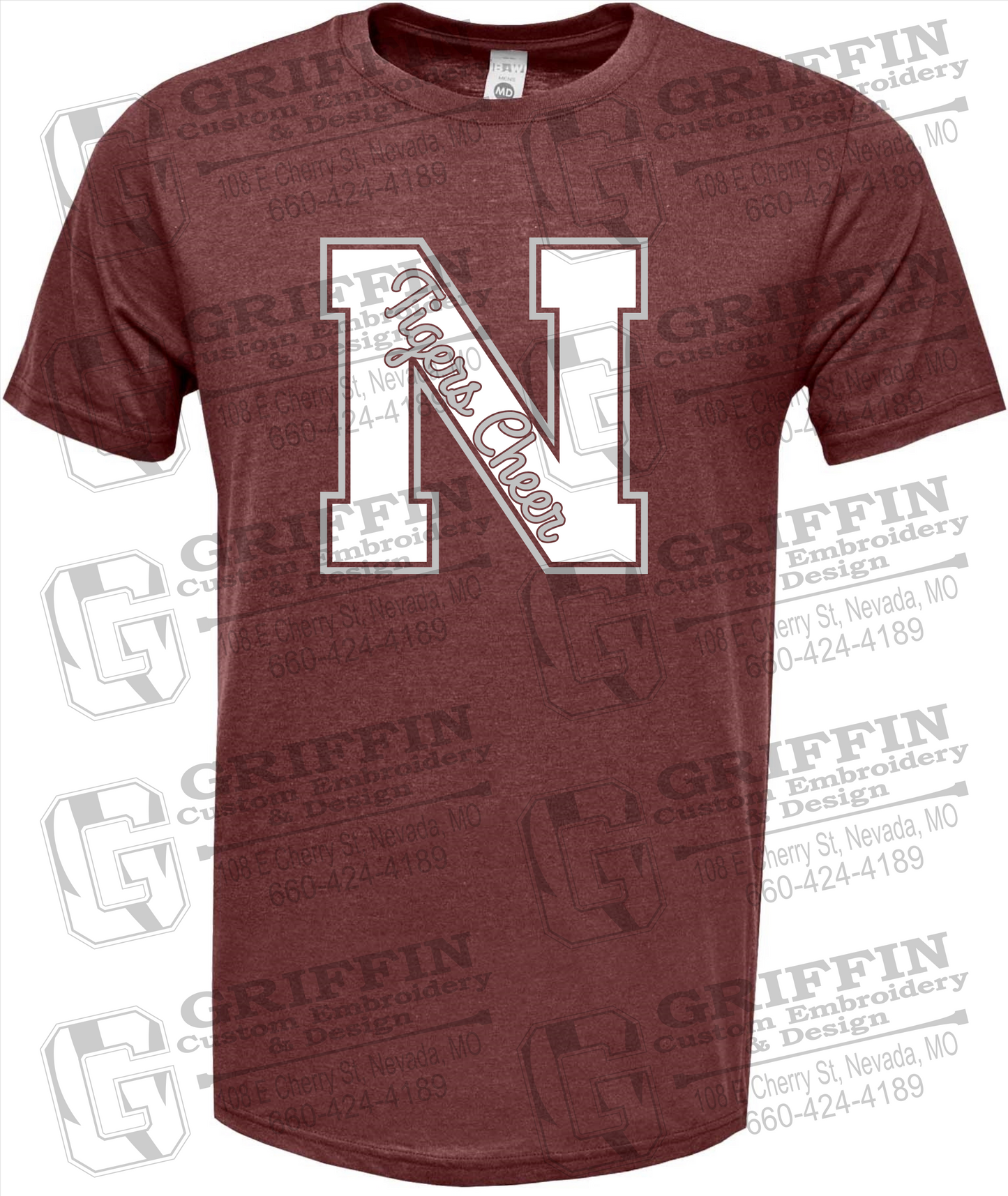 Soft-Tek Short Sleeve T-Shirt - Cheer - Nevada Tigers 23-Z