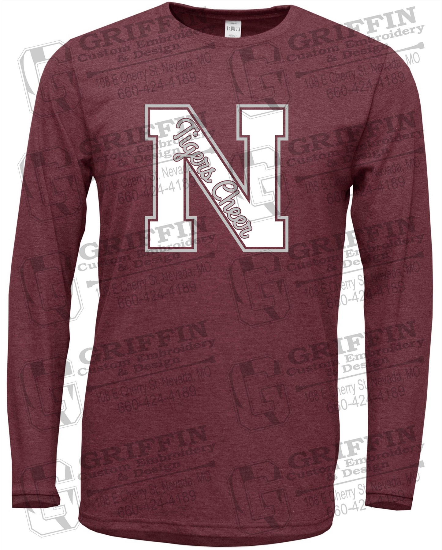 Soft-Tek Long Sleeve T-Shirt - Cheer - Nevada Tigers 23-Z