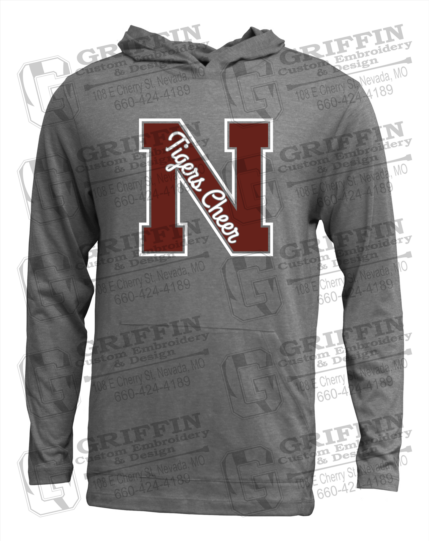 Soft-Tek T-Shirt Hoodie - Cheer - Nevada Tigers 23-Z
