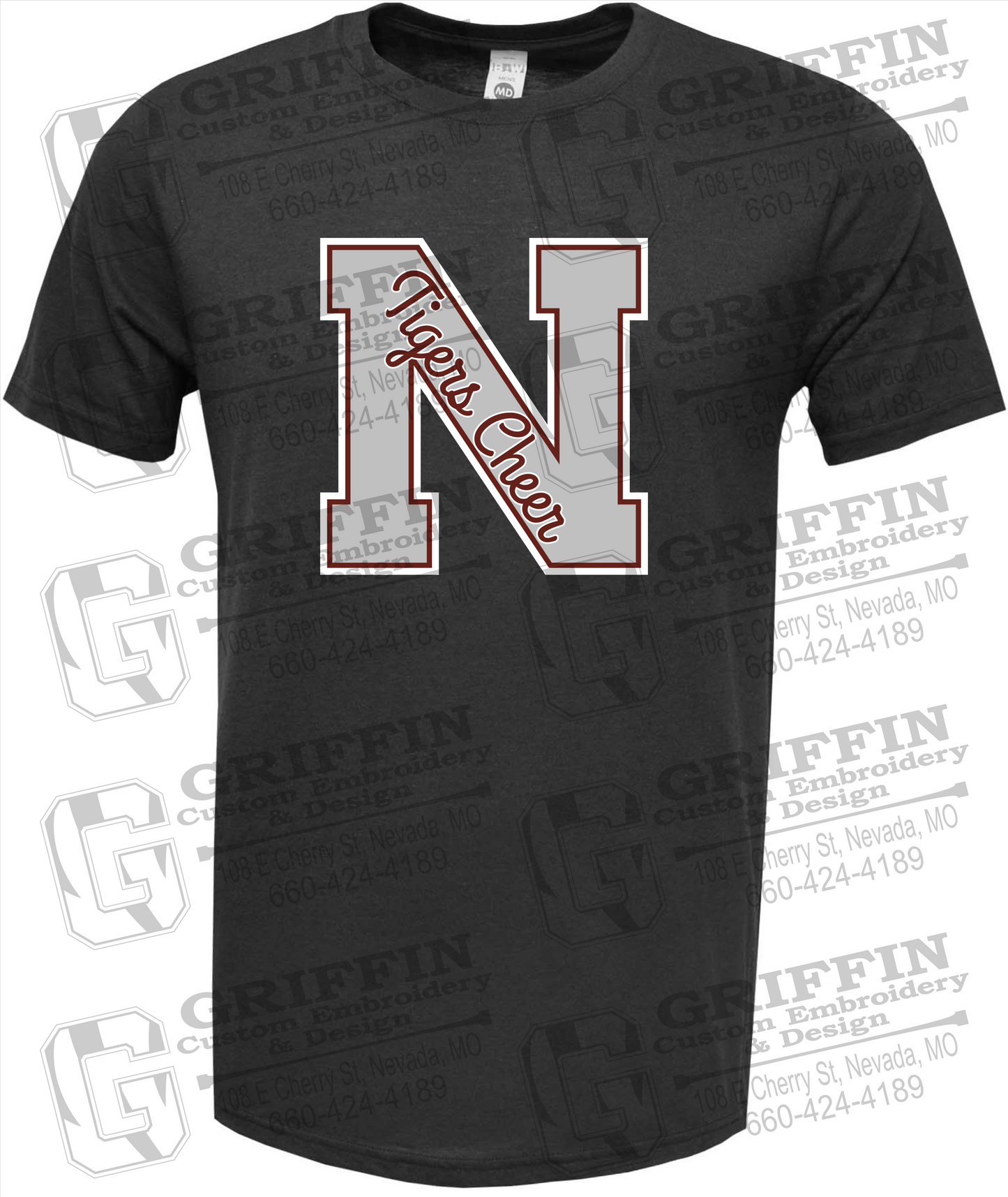 Soft-Tek Short Sleeve T-Shirt - Cheer - Nevada Tigers 23-Z