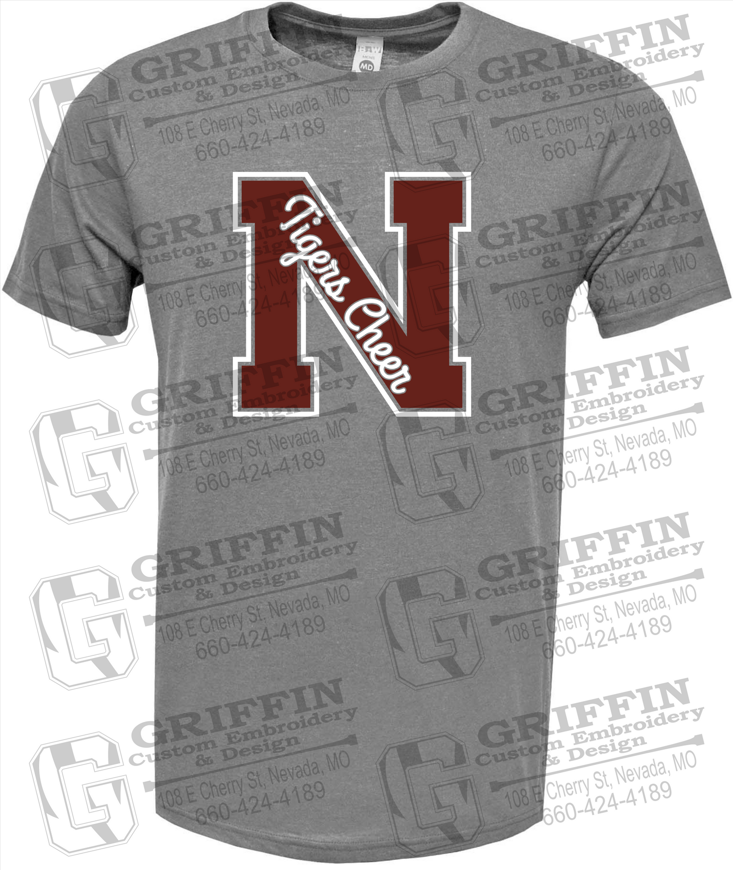 Soft-Tek Short Sleeve T-Shirt - Cheer - Nevada Tigers 23-Z
