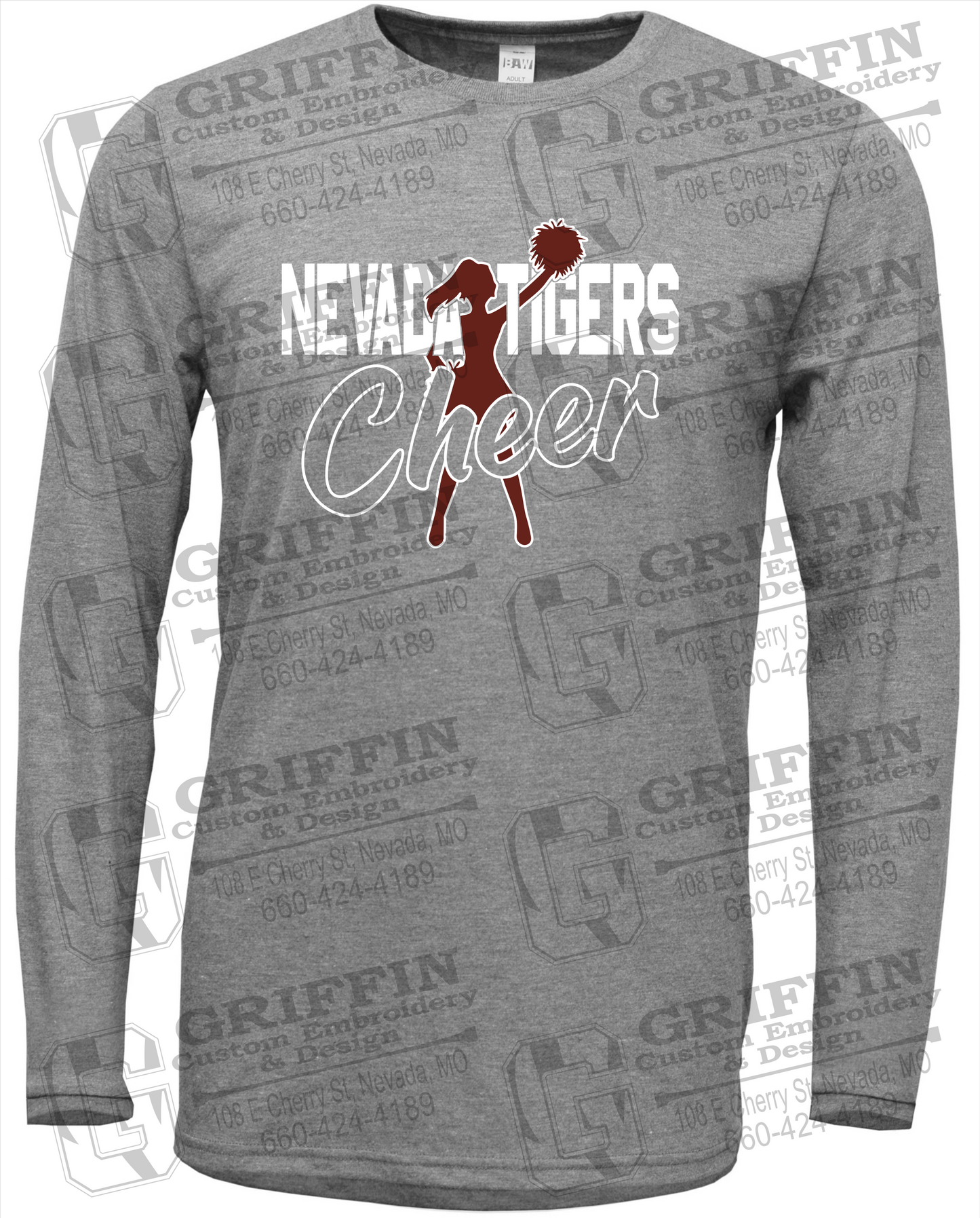 Nevada Tigers 24-A Long Sleeve T-Shirt - Cheer
