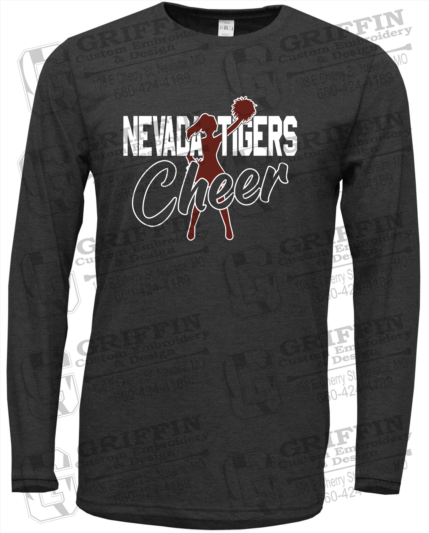 Nevada Tigers 24-A Long Sleeve T-Shirt - Cheer