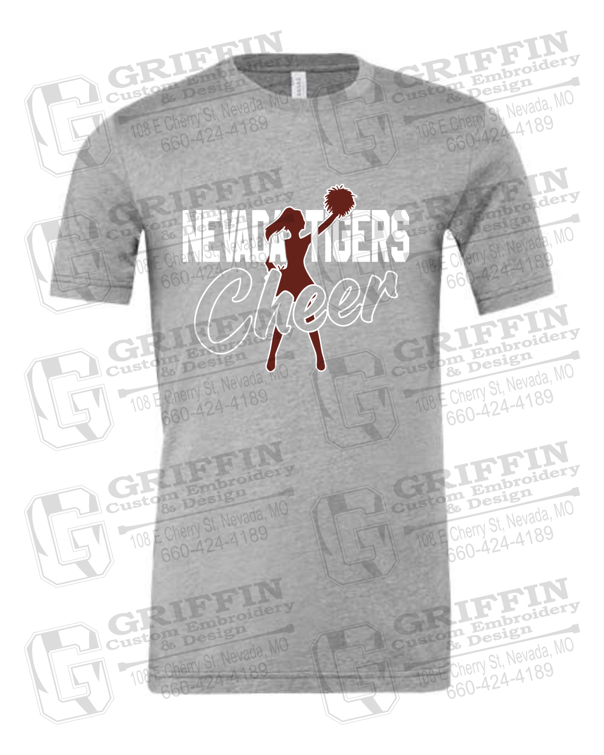 Cotton Short Sleeve T-Shirt - Cheer - Nevada Tigers 24-A