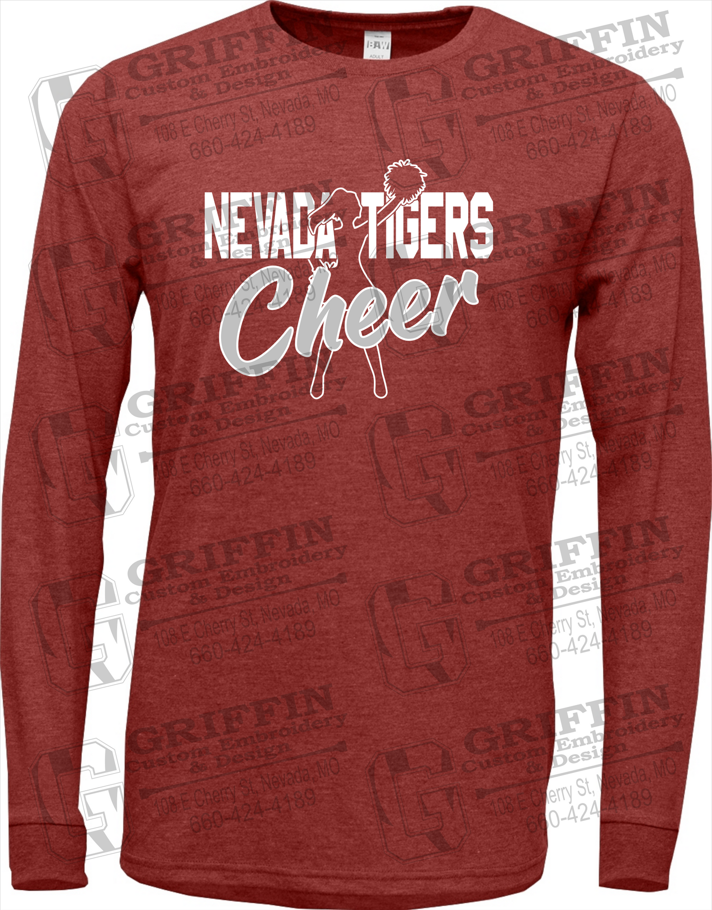 Nevada Tigers 24-A Long Sleeve T-Shirt - Cheer
