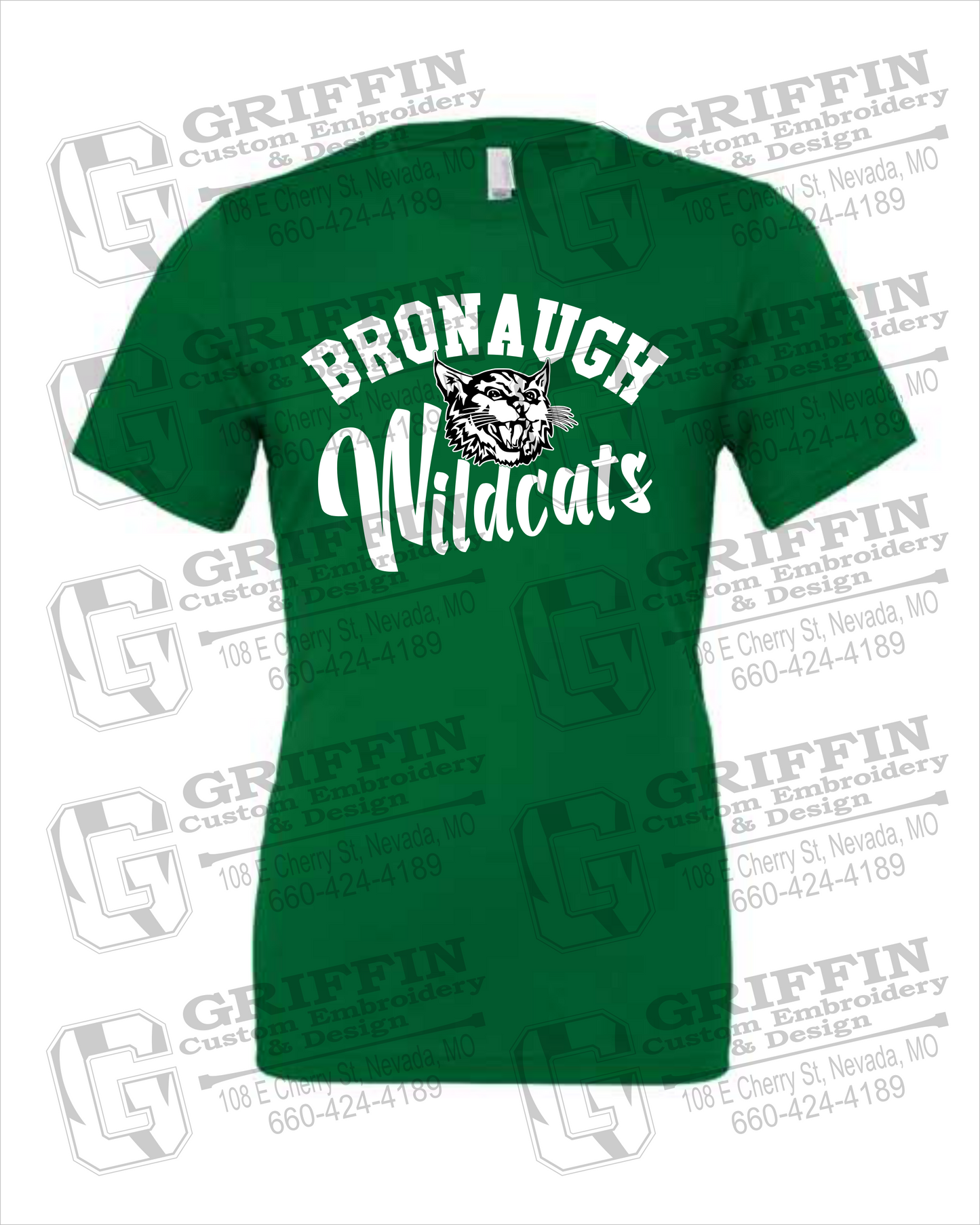 Cotton Short Sleeve T-Shirt - Bronaugh Wildcats 24-A
