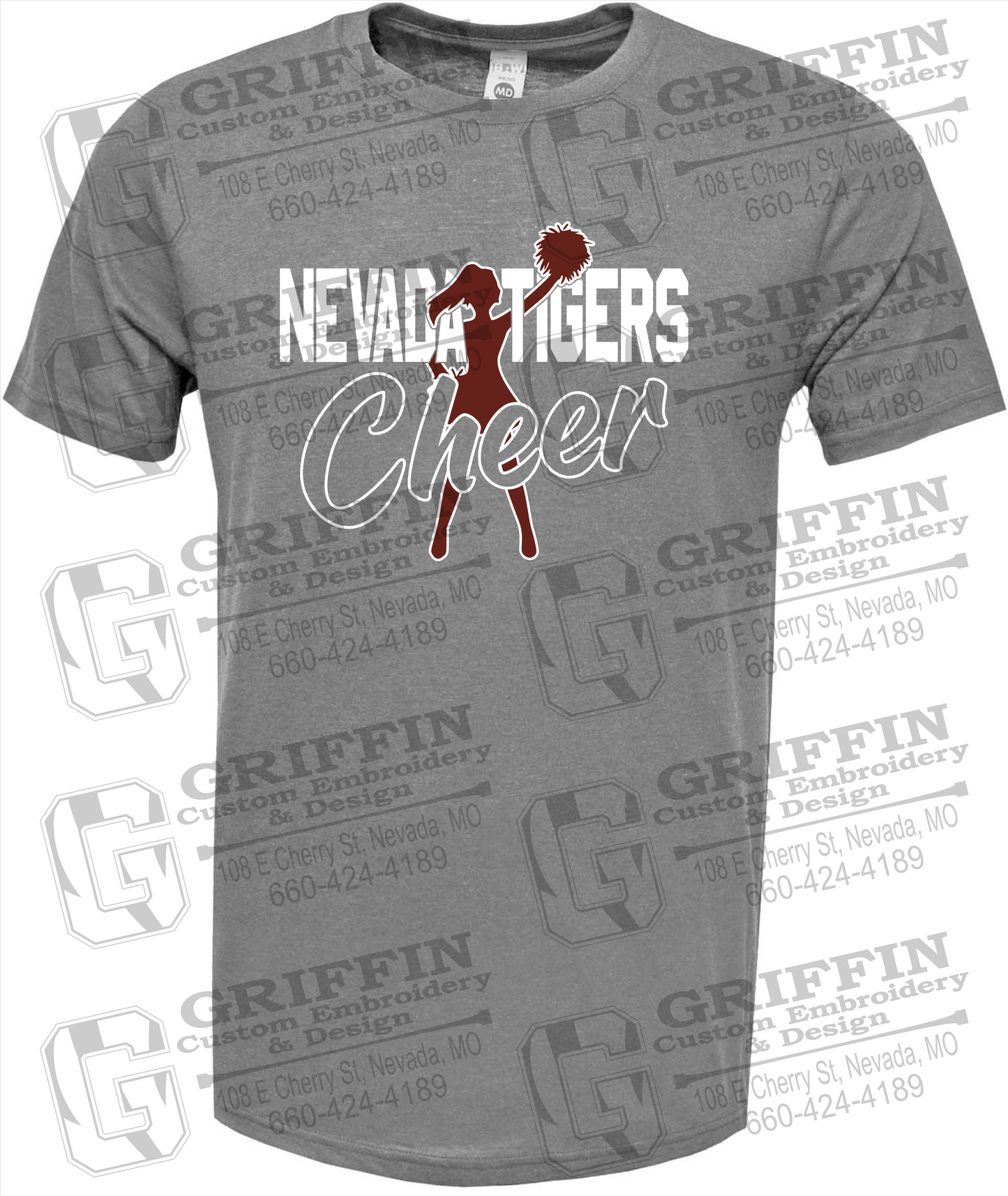Soft-Tek Short Sleeve T-Shirt - Cheer - Nevada Tigers 24-A