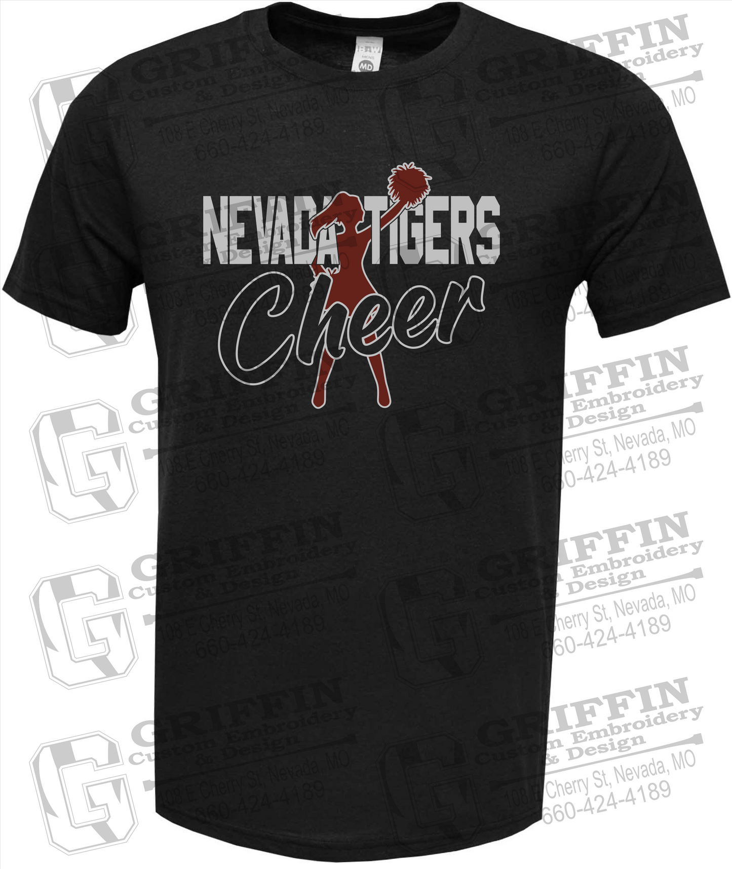 Soft-Tek Short Sleeve T-Shirt - Cheer - Nevada Tigers 24-A