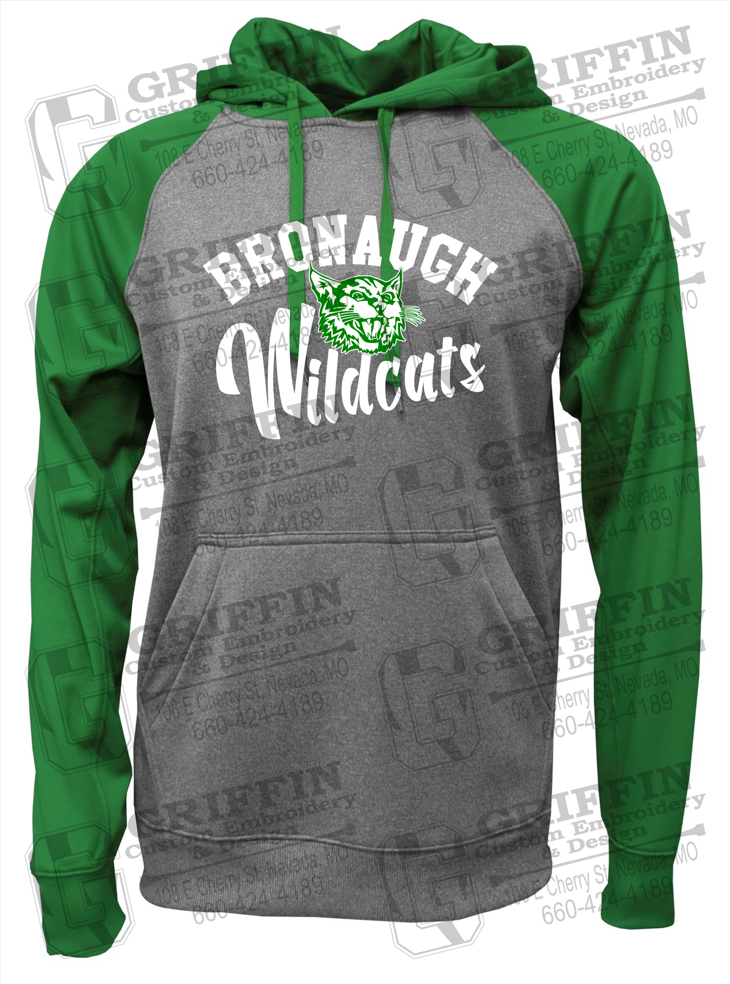 Performance Fleece Raglan Hoodie - Bronaugh Wildcats 24-A