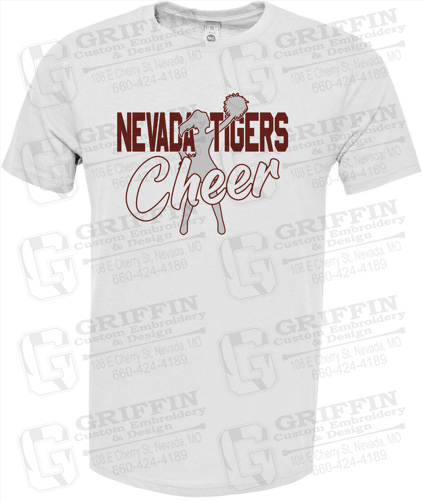 Soft-Tek Short Sleeve T-Shirt - Cheer - Nevada Tigers 24-A