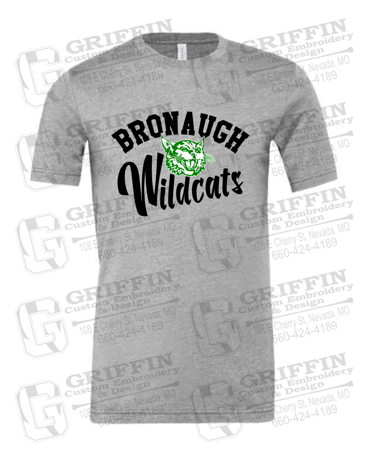 Cotton Short Sleeve T-Shirt - Bronaugh Wildcats 24-A