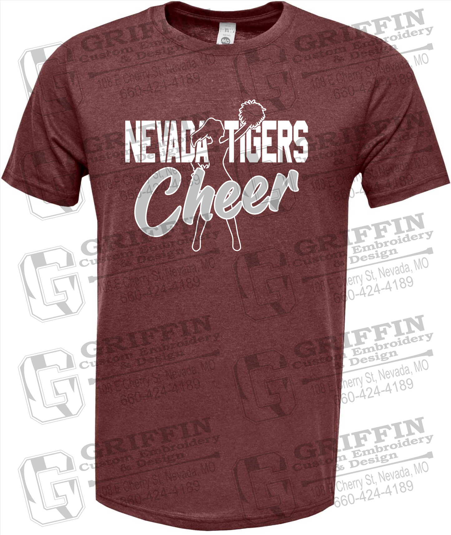 Soft-Tek Short Sleeve T-Shirt - Cheer - Nevada Tigers 24-A
