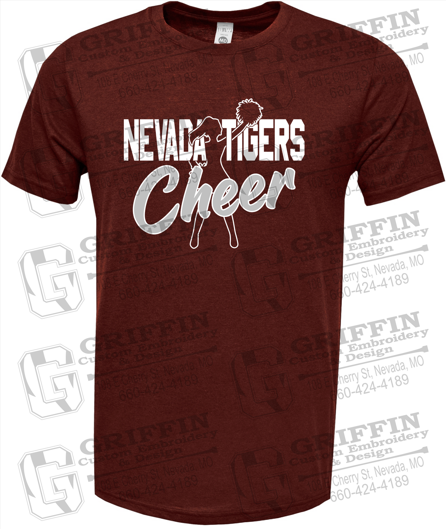 Soft-Tek Short Sleeve T-Shirt - Cheer - Nevada Tigers 24-A